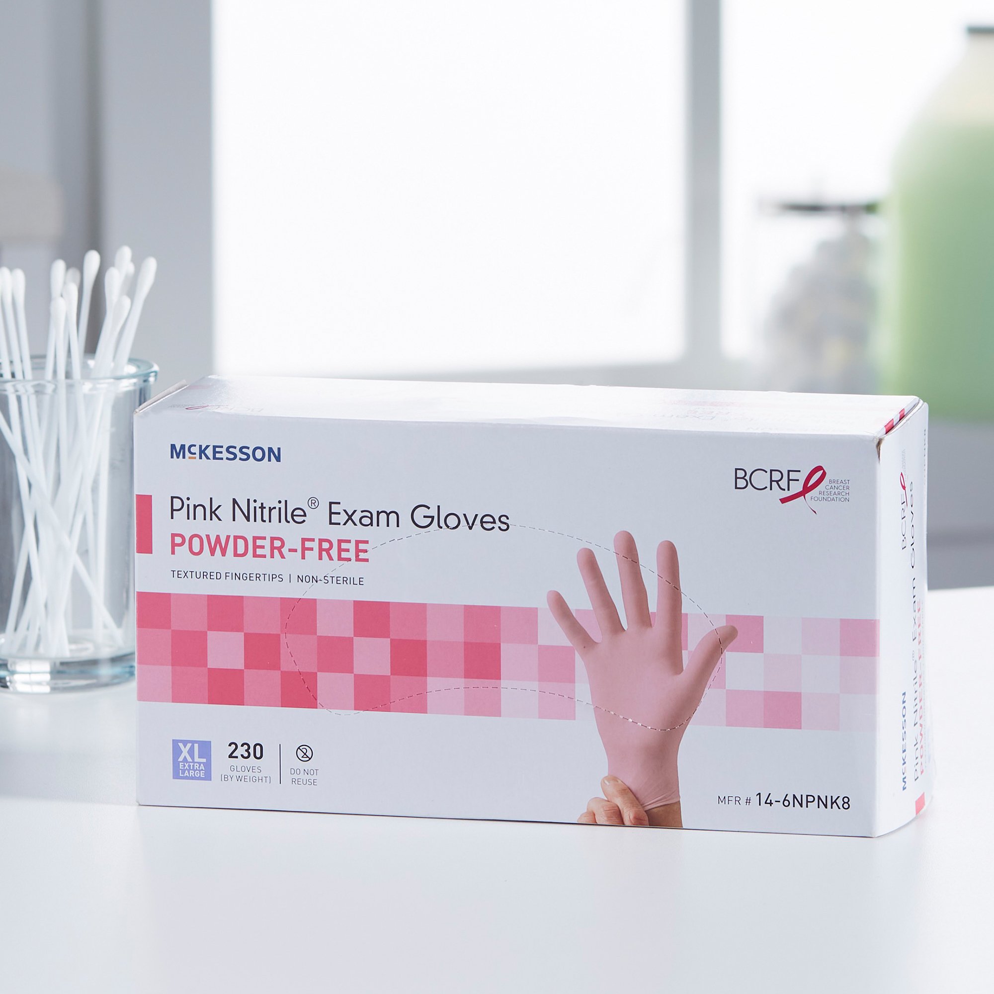 McKesson Brand 14-6NPNK8 - McKesson Pink Nitrile® Nitrile Exam Glove, Extra Large, Pink - 230/Box, 2300/Case