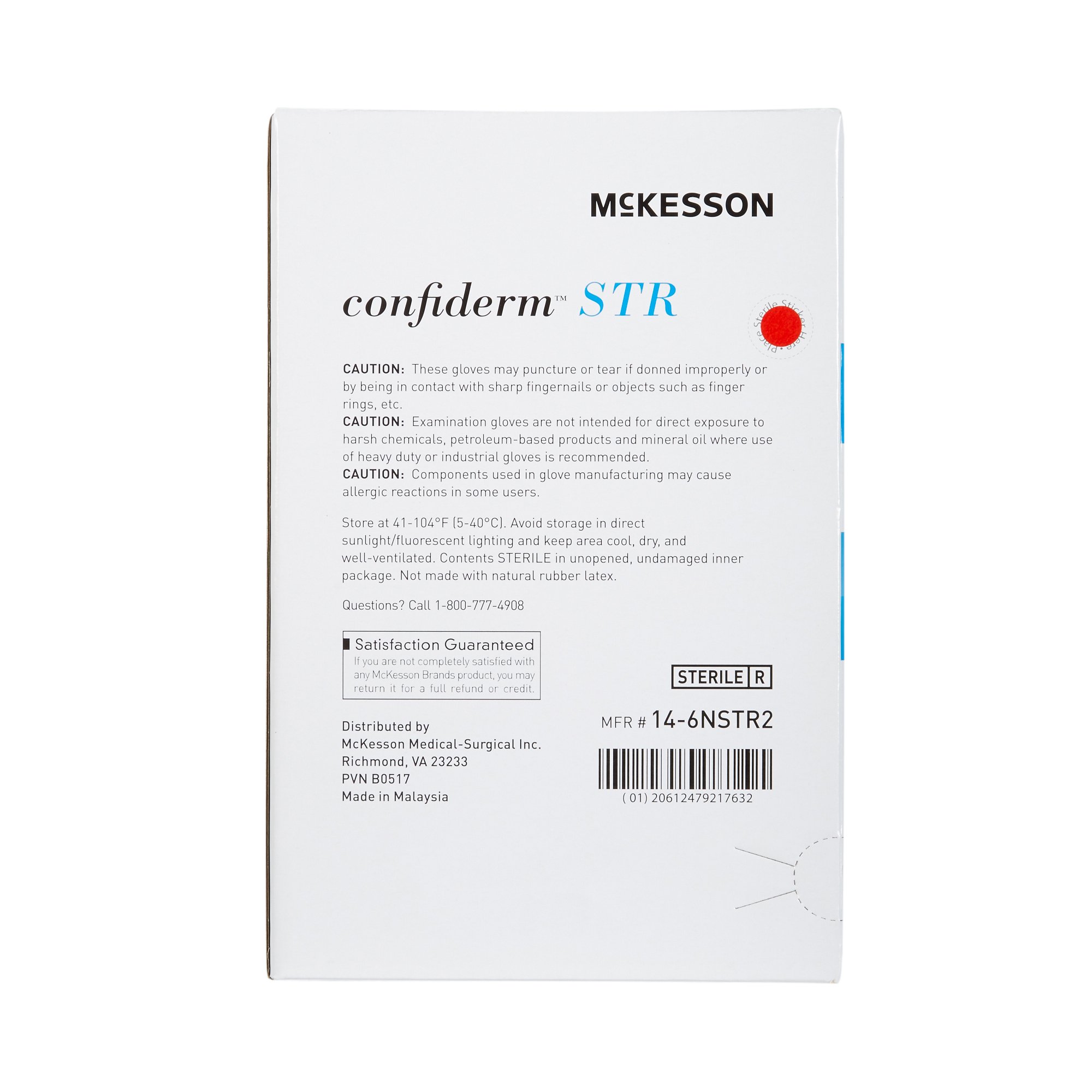 McKesson Brand 14-6NSTR2 - McKesson Confiderm® STR Nitrile Exam Glove, Small, Blue - 1/Pair, 50/Box, 200/Case