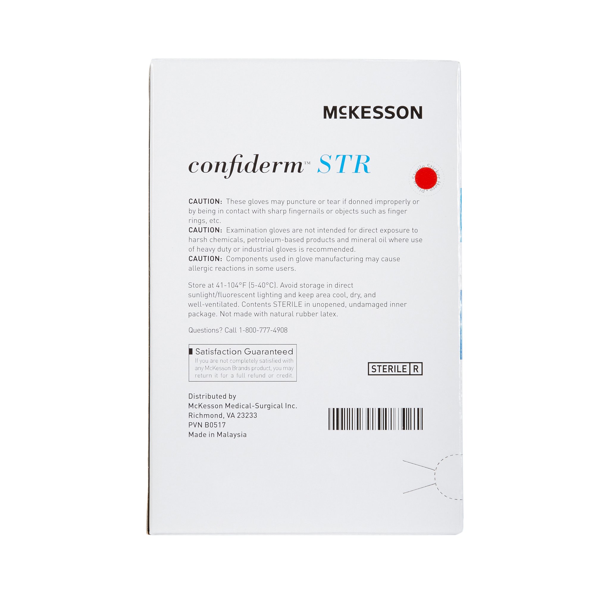 McKesson Brand 14-6NSTR4 - McKesson Confiderm® STR Nitrile Exam Glove, Medium, Blue - 1/Pair, 50/Box, 200/Case