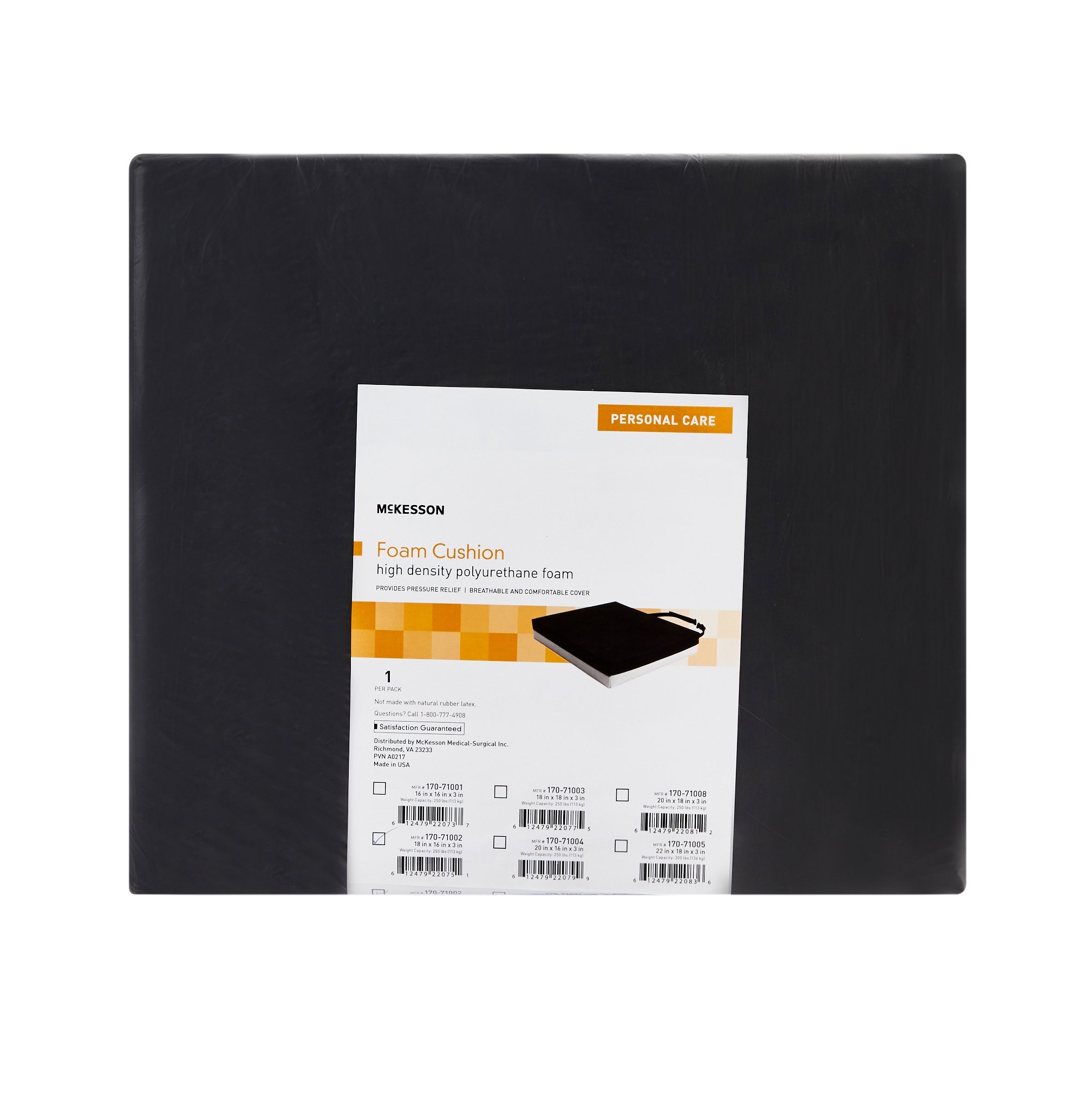 McKesson Brand 170-71002 - McKesson Foam Seat Cushion, 18 x 16 x 3 Inch - 1/Each, 7/Case