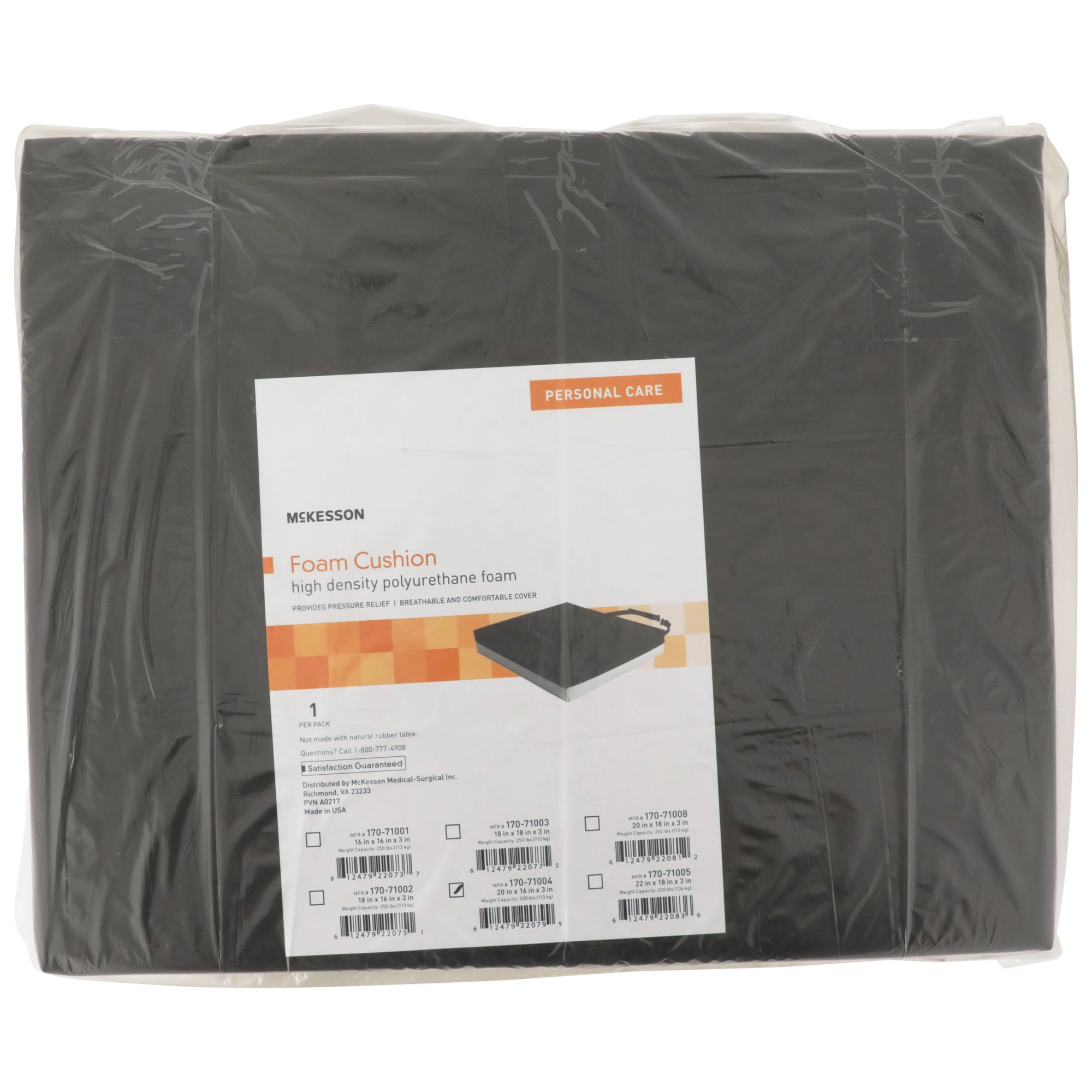McKesson Brand 170-71004 - McKesson Foam Seat Cushion, 20 x 16 x 3 Inch - 1/Each, 5/Case