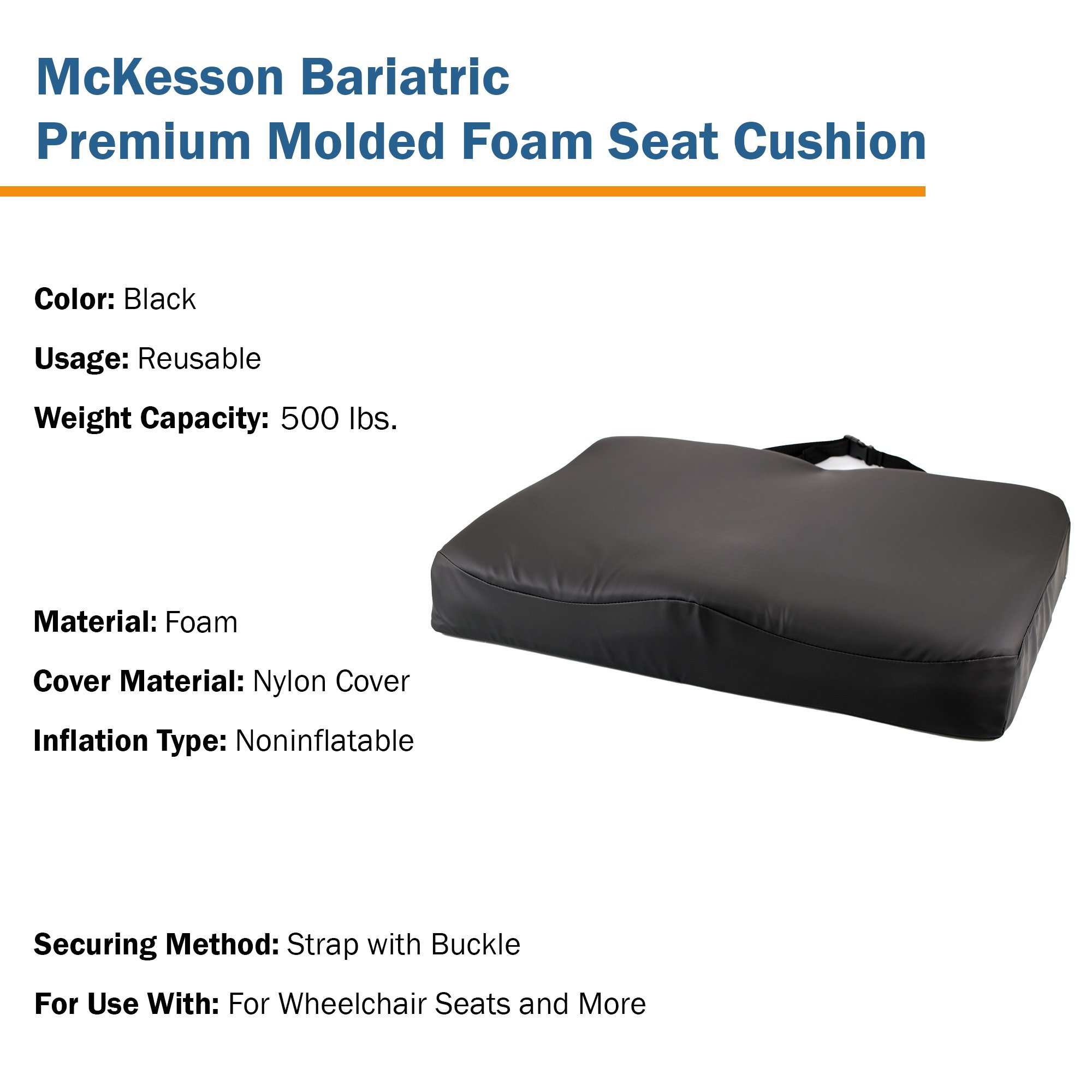 McKesson Brand - 170-76005SP McKesson Premium Molded Foam Seat Cushion