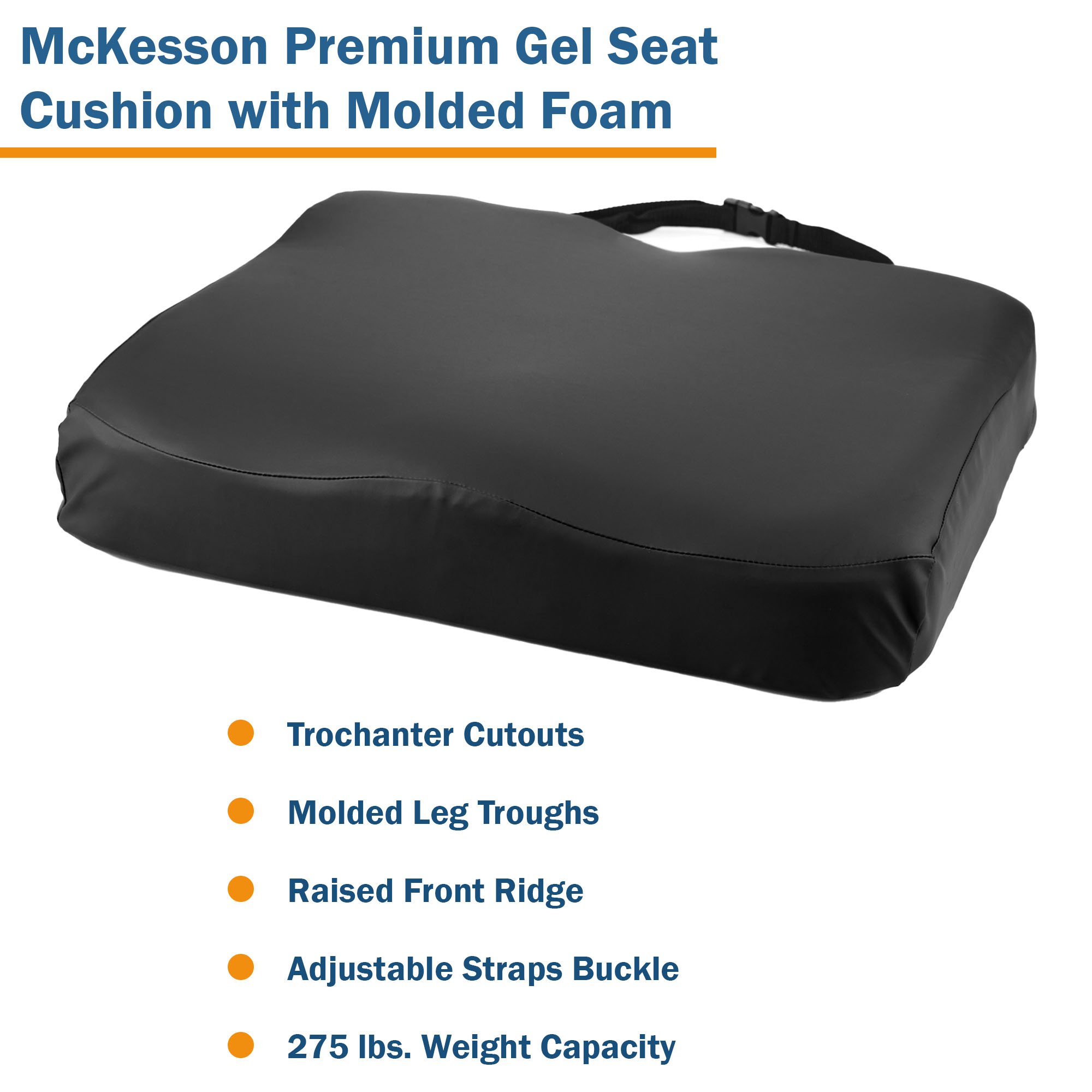 McKesson Brand 170-77003 - McKesson Premium Molded Foam Seat Cushion, 20 x 16 x 3 Inch - 1/Each, 4/Case
