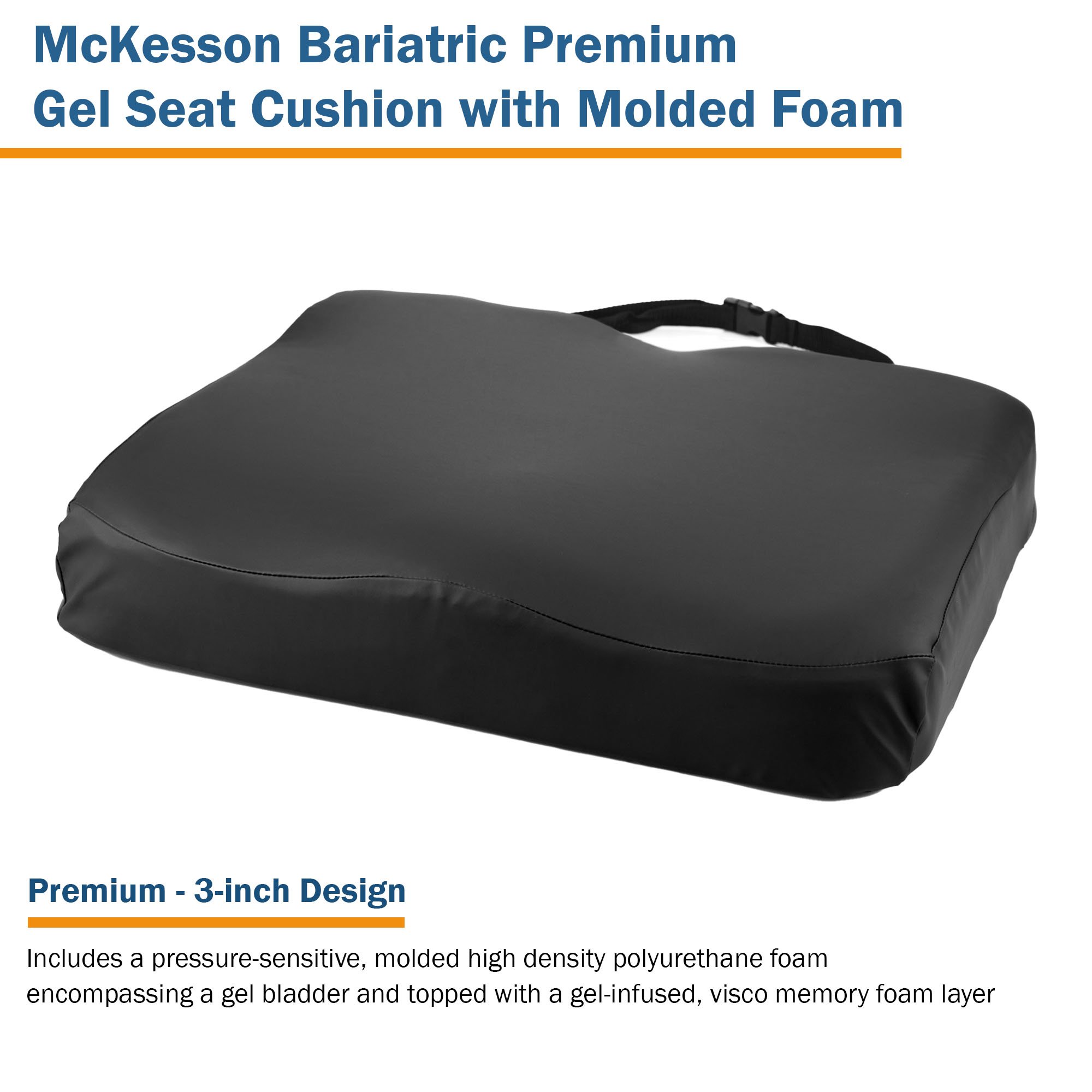 McKesson Brand 170-77004 - McKesson Premium Molded Foam Seat Cushion, 22 x 18 x 3 Inch - 1/Each, 4/Case