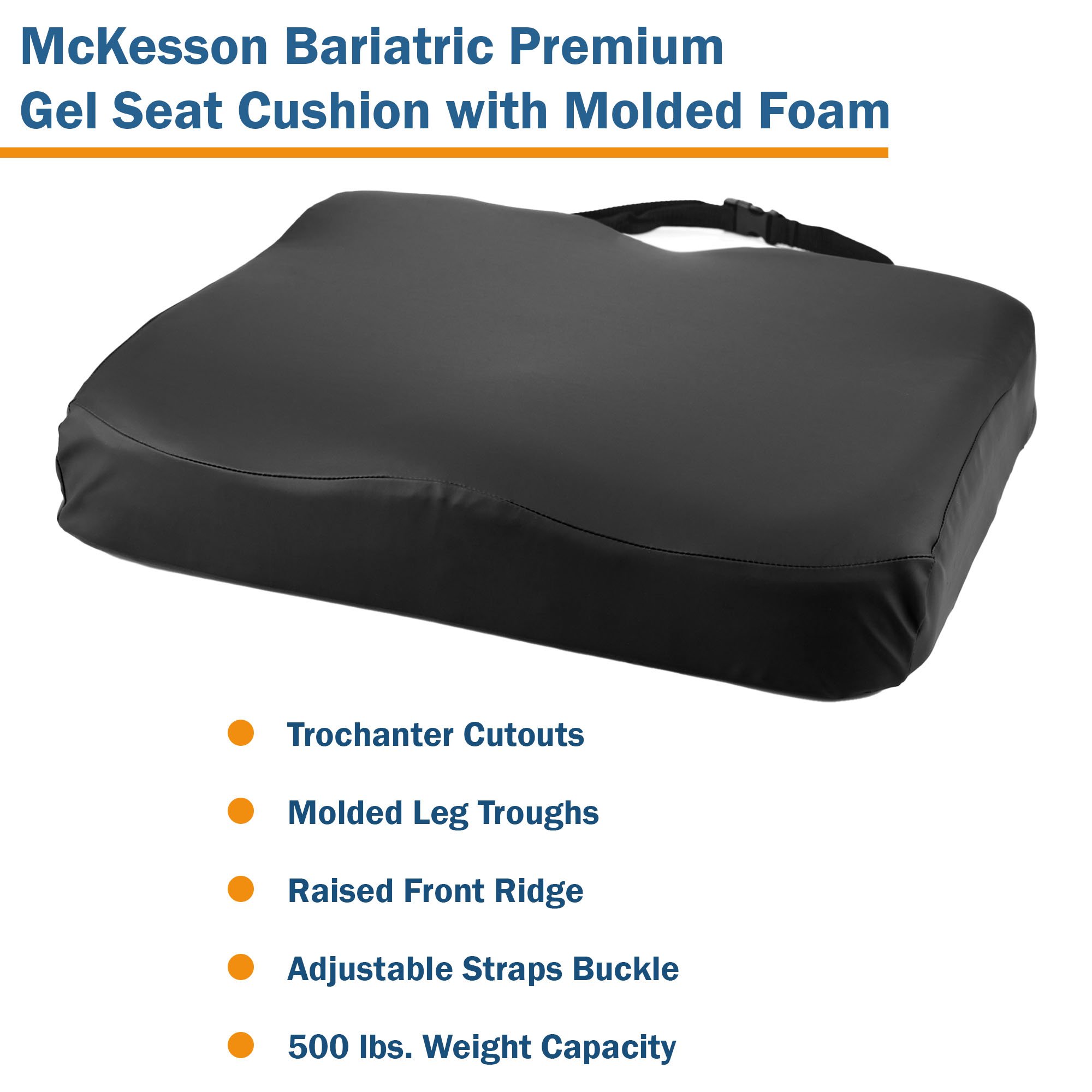 McKesson Brand 170-77004 - McKesson Premium Molded Foam Seat Cushion, 22 x 18 x 3 Inch - 1/Each, 4/Case