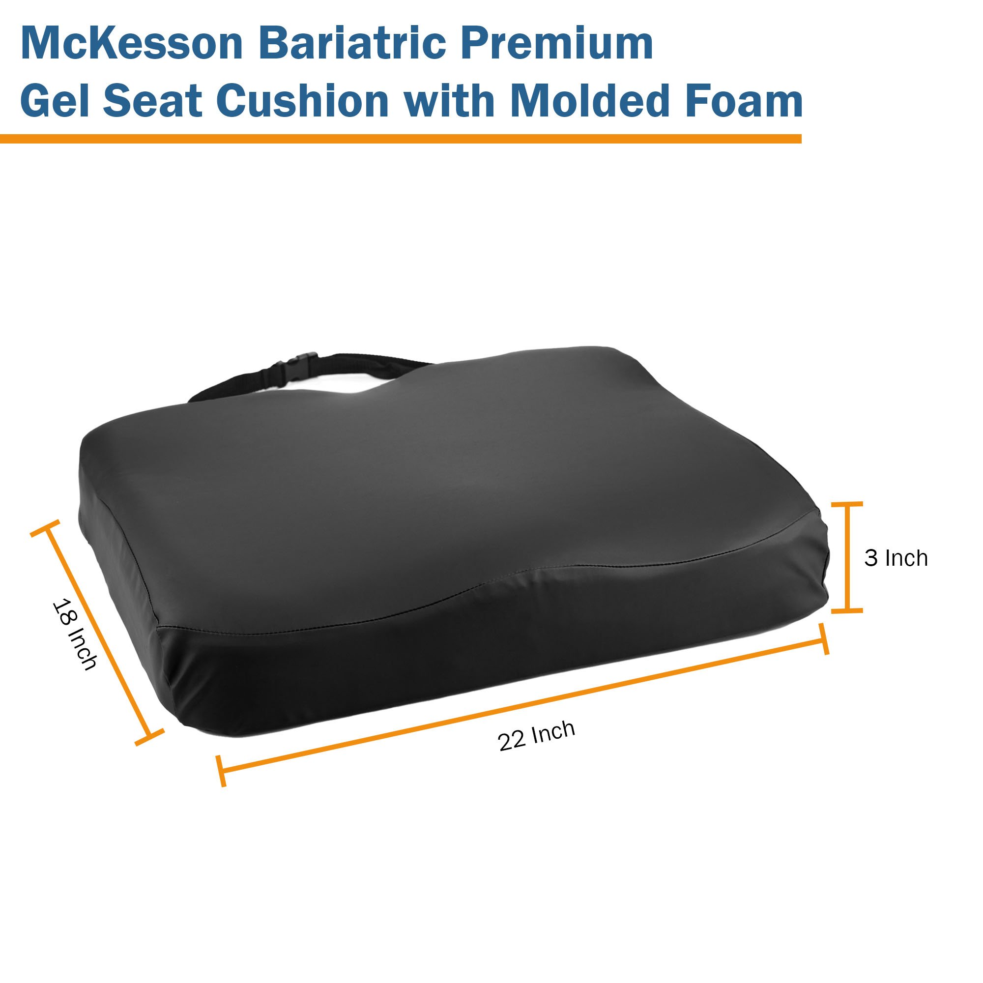 McKesson Brand 170-77004 - McKesson Premium Molded Foam Seat Cushion, 22 x 18 x 3 Inch - 1/Each, 4/Case