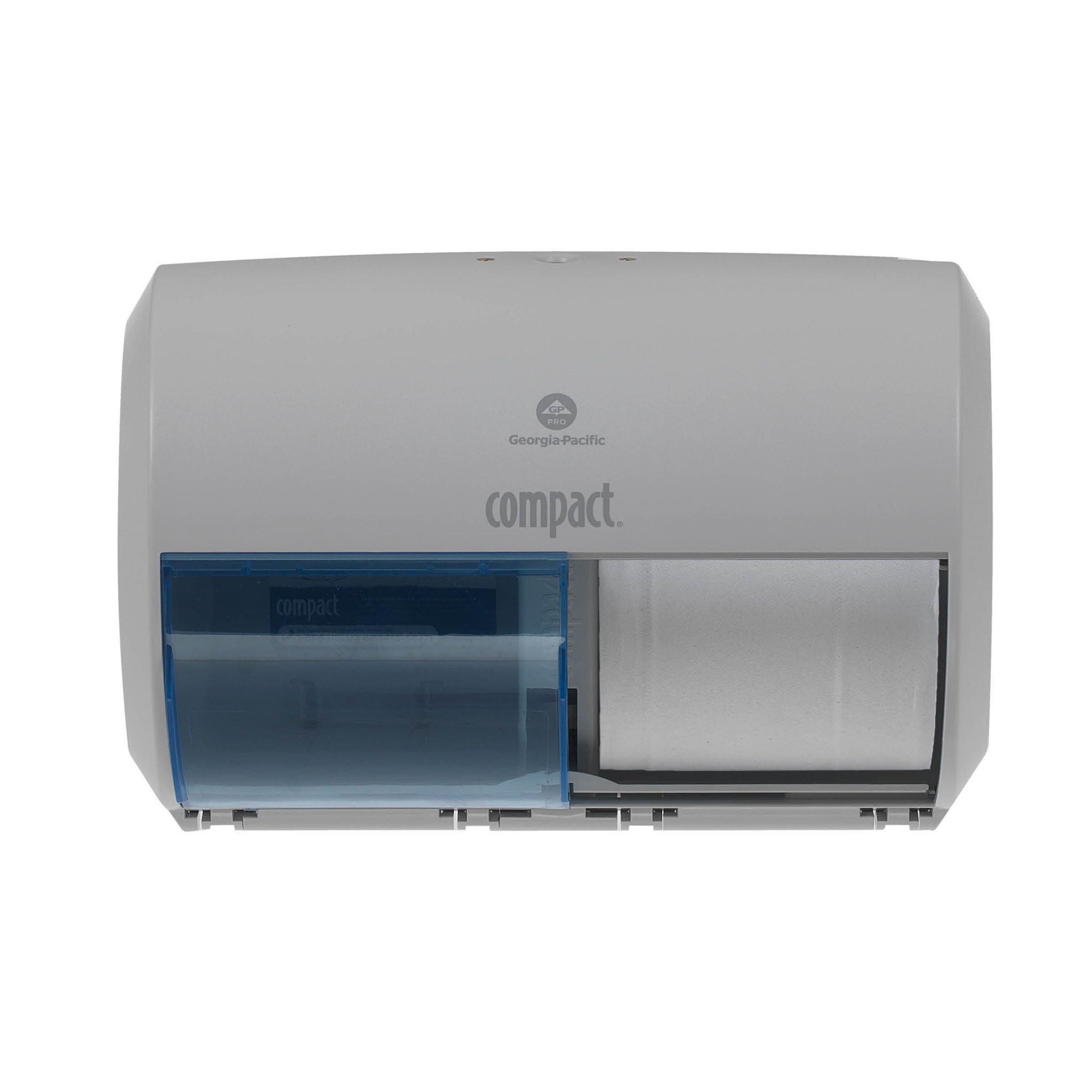 Georgia-Pacific Consumer Products LP - 56783A Toilet Tissue Dispenser Compact® 2-Roll Side-by-Side Gray / Blue Plastic Manual Double Roll Wall Mount