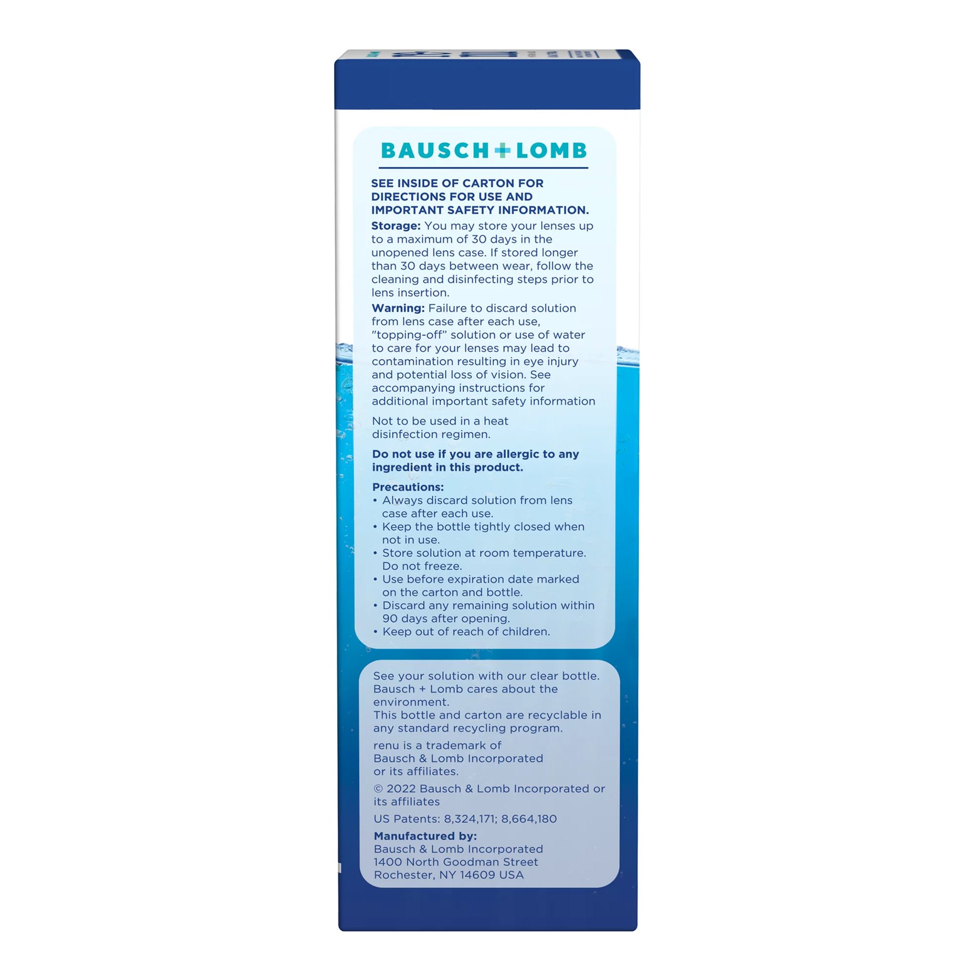 Valeant Pharmaceuticals 31011904301 - Bausch + Lomb Renu Advanced Formula Multi-Purpose Solution - 1/Each