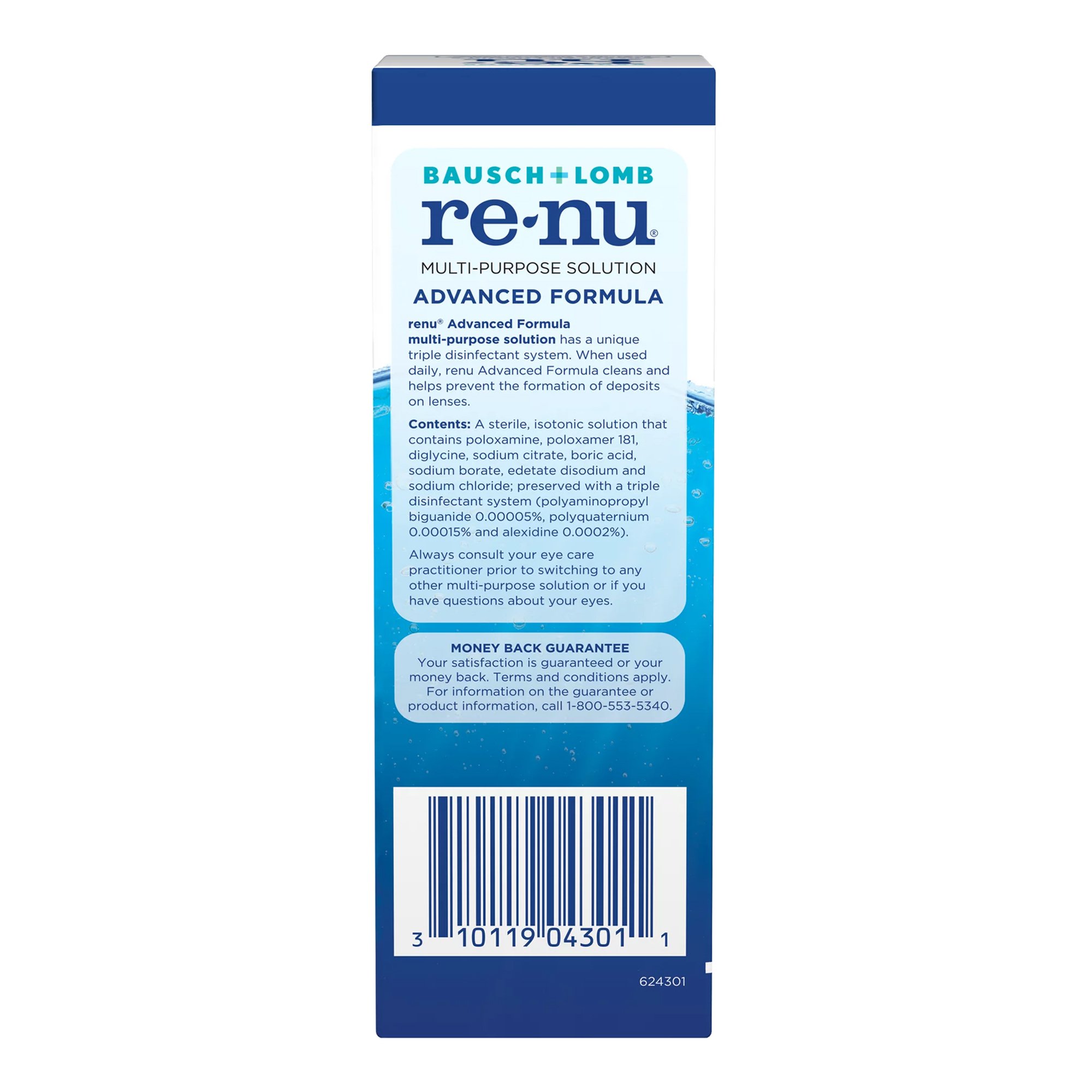 Valeant Pharmaceuticals 31011904301 - Bausch + Lomb Renu Advanced Formula Multi-Purpose Solution - 1/Each
