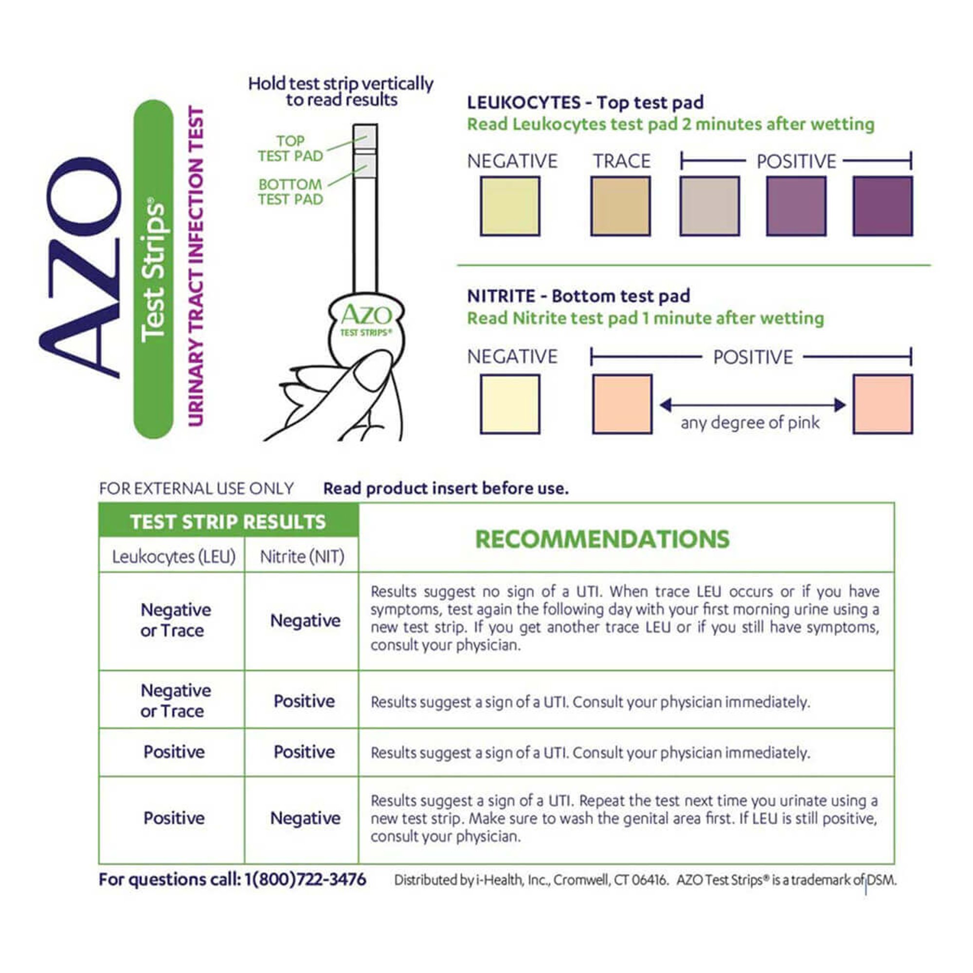 i-Health Inc 78765103267 - AZO Test Strips® Urinary Tract Infection Kit - 1/Box