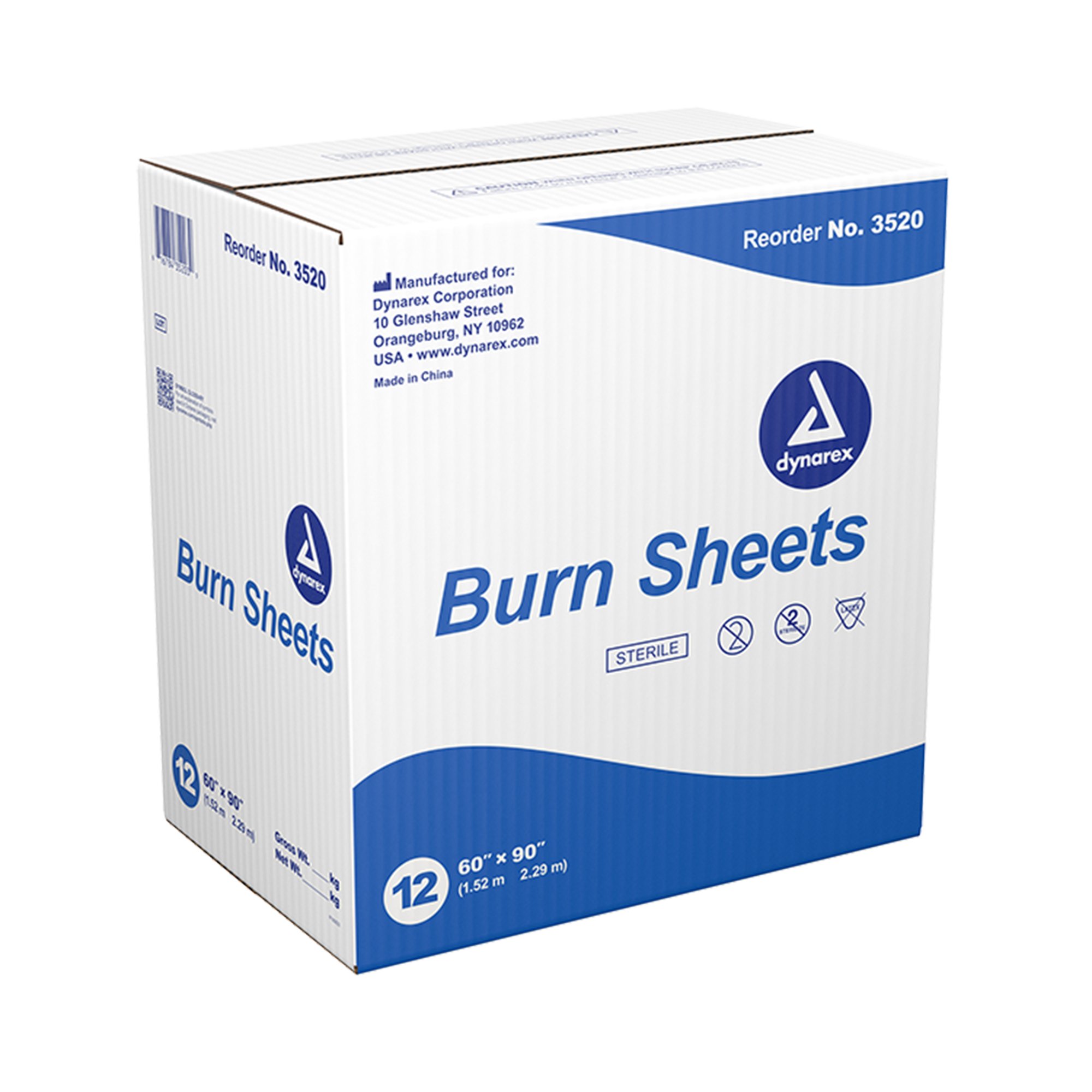 Dynarex - 3520 Dynarex Blue Flat Burn Sheet
