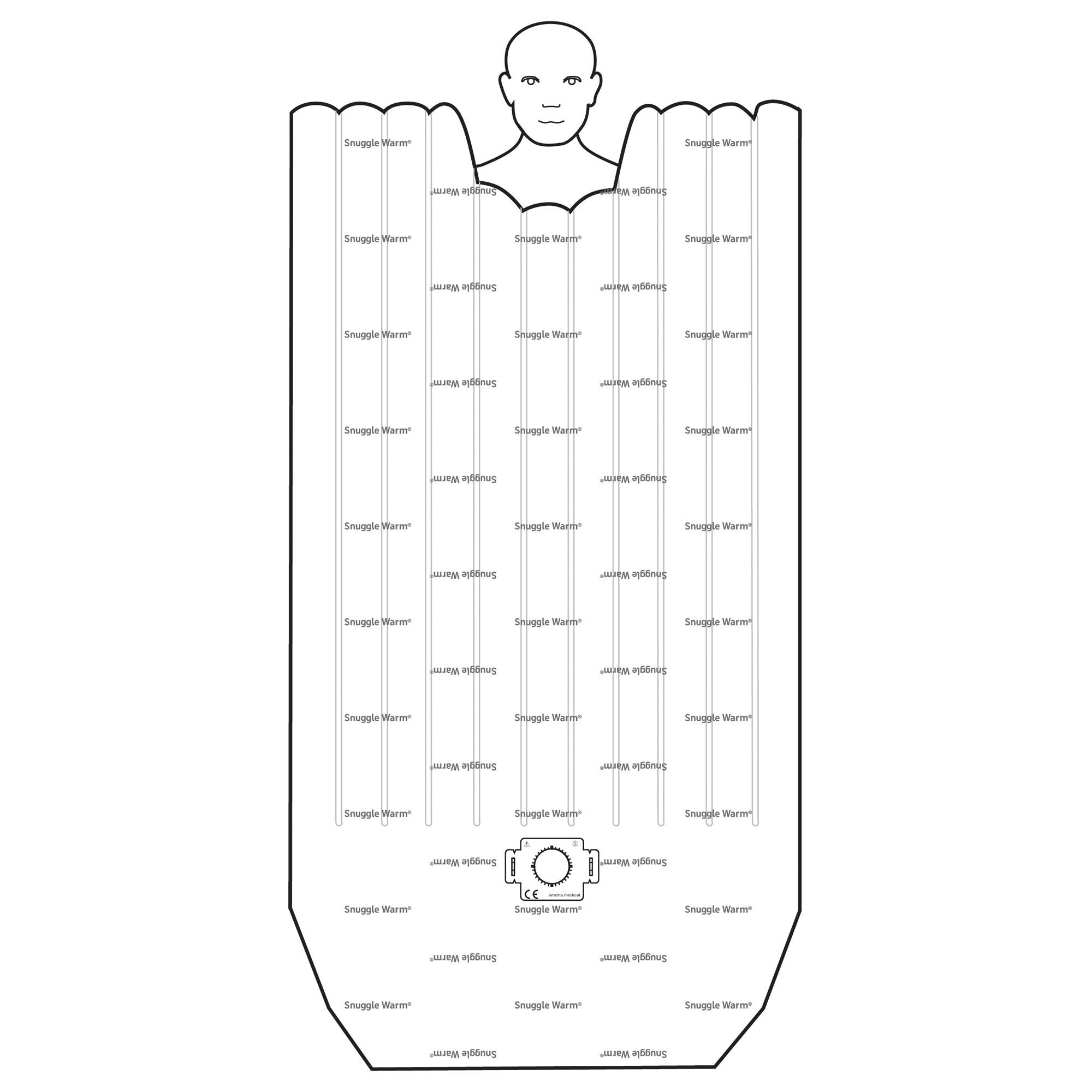 ICU Medical FKA Smiths Medical - SWU-2119 Forced Air Warming Blanket Snuggle Warm® 40 X 65 Inch Fabric White