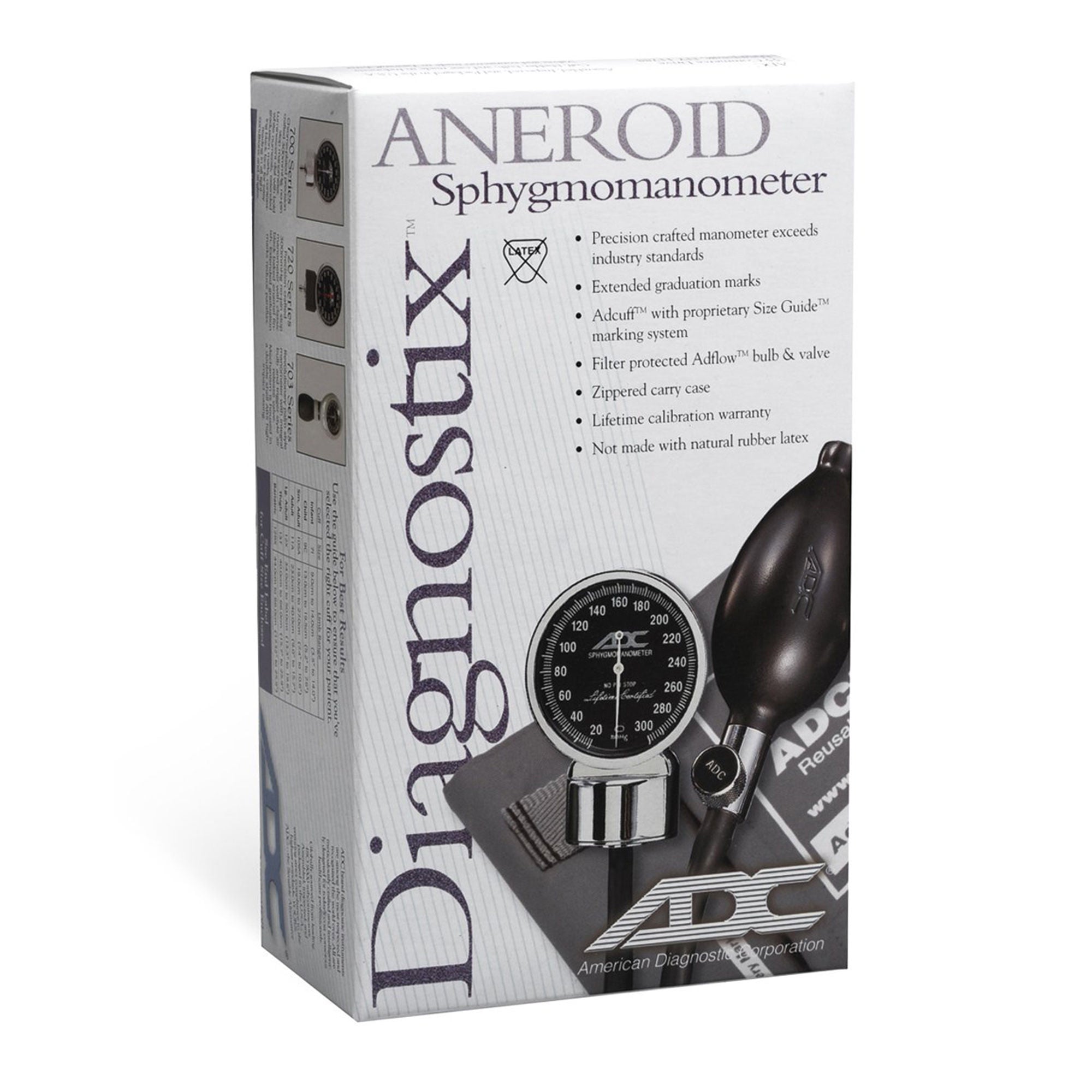 American Diagnostic Corp - 703-11ADG Aneroid Sphygmomanometer Unit Diagnostix™703 Series Adult Cuff Arm Nylon Cuff 23 - 40 cm Palm Aneroid