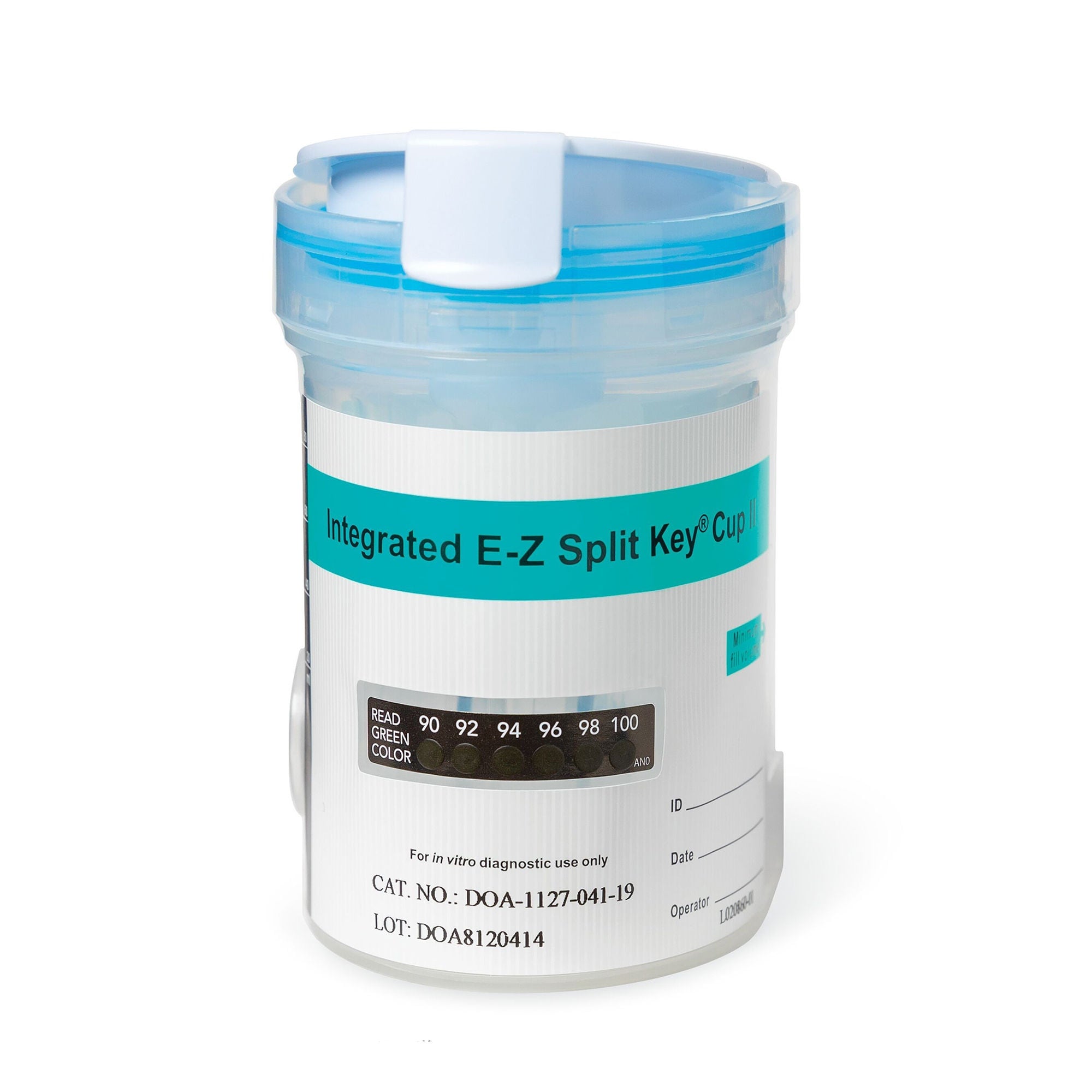Abbott Rapid Dx North America LLC - DOA-1127-041-019 Drugs of Abuse Test Kit E-Z Split Key® Cup AMP, BAR, BUP, BZO, COC, mAMP/MET, MDMA, MOP, MTD, OXY, PPX, THC 25 Tests CLIA Non-Waived