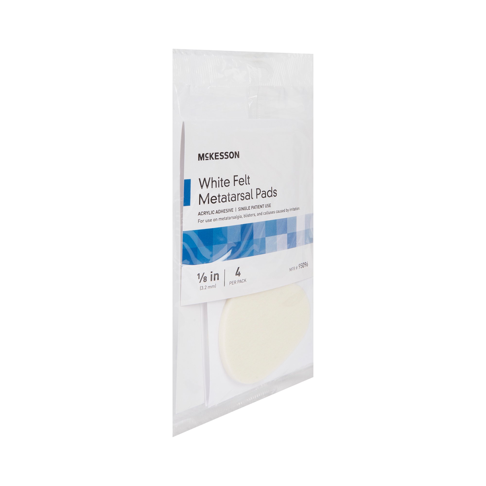 McKesson Brand 95096 - McKesson Pedi-Pads Metatarsal Cushion, 1/8-Inch Thick - 4/Pack, 192/Case