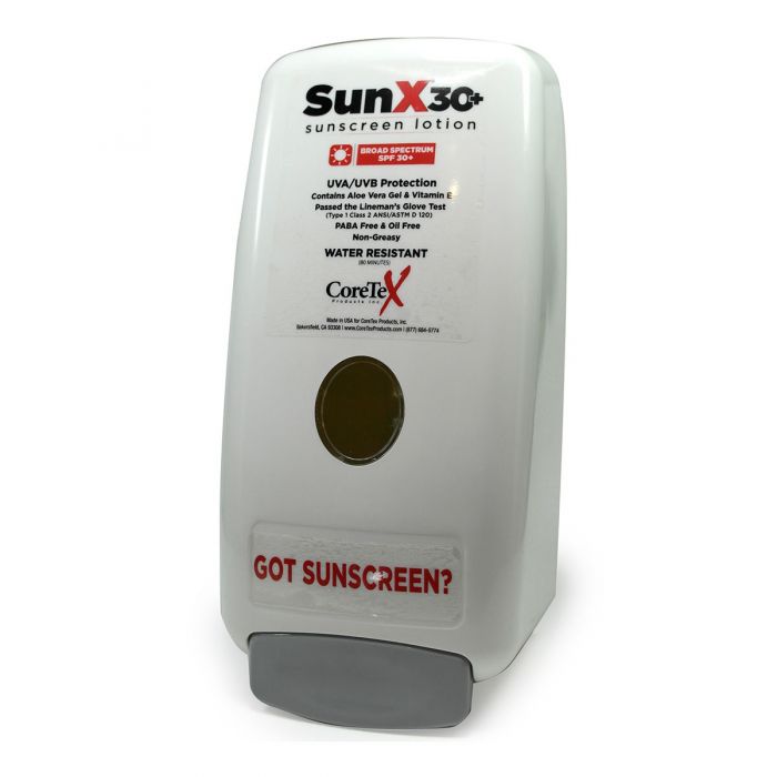 Coretex Products - 71558 Sunscreen Dispenser Coretex Sun X White Manual Push 750 mL Wall Mount