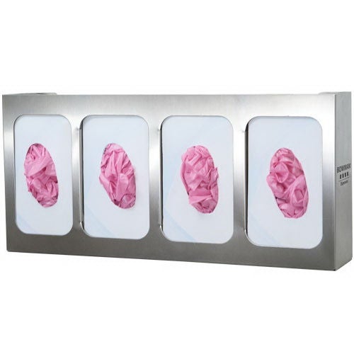 Bowman Manufacturing - GS-124 Glove Box Holder Horizontal or Vertical Mounted 4-Box Capacity 3.81 X 10.03 X 21.16 Inch Stainless Steel