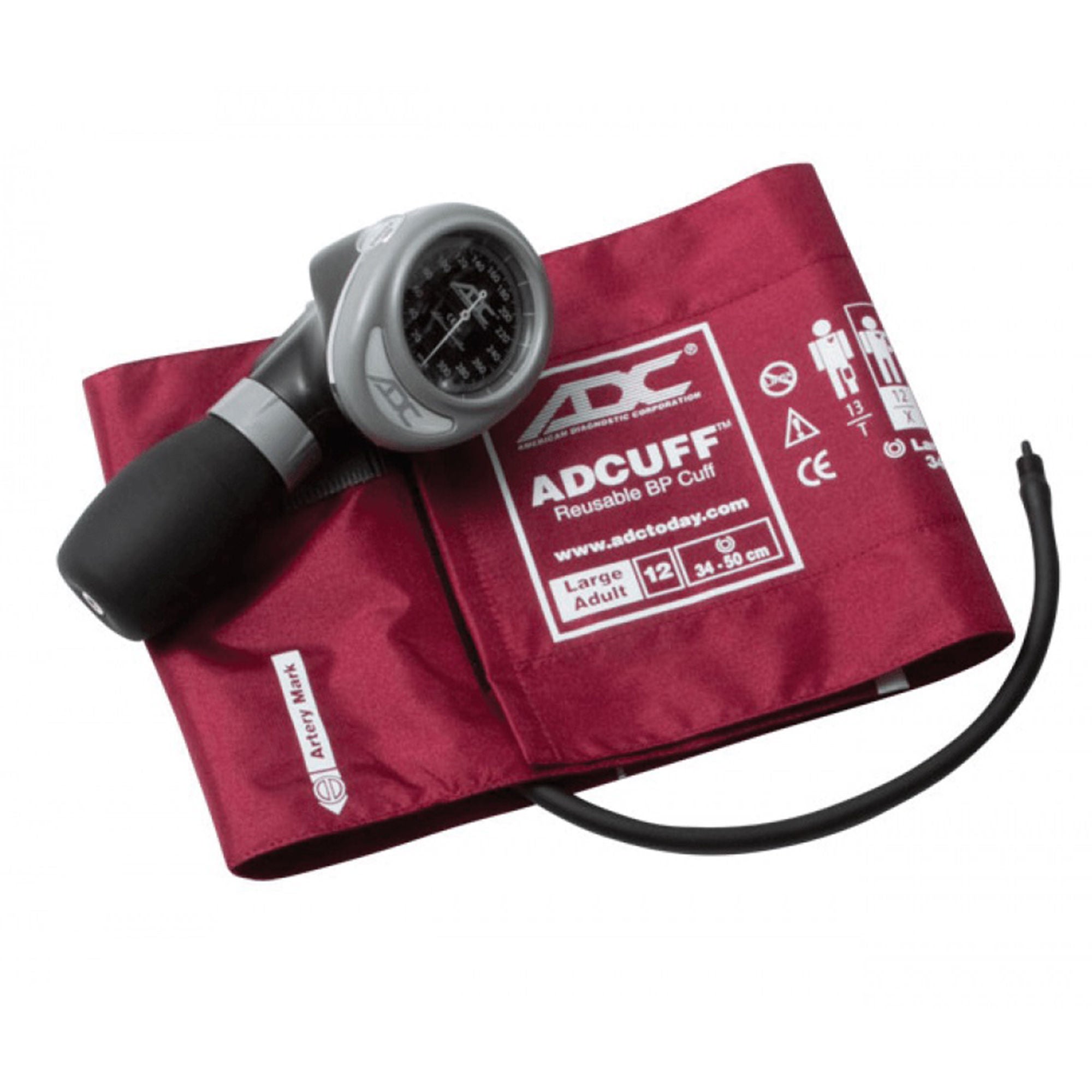 American Diagnostic Corp - 703-12XBD Aneroid Sphygmomanometer Unit Diagnostix™703 Series Large Adult Cuff Arm Nylon Cuff 34 - 50 cm Palm Aneroid