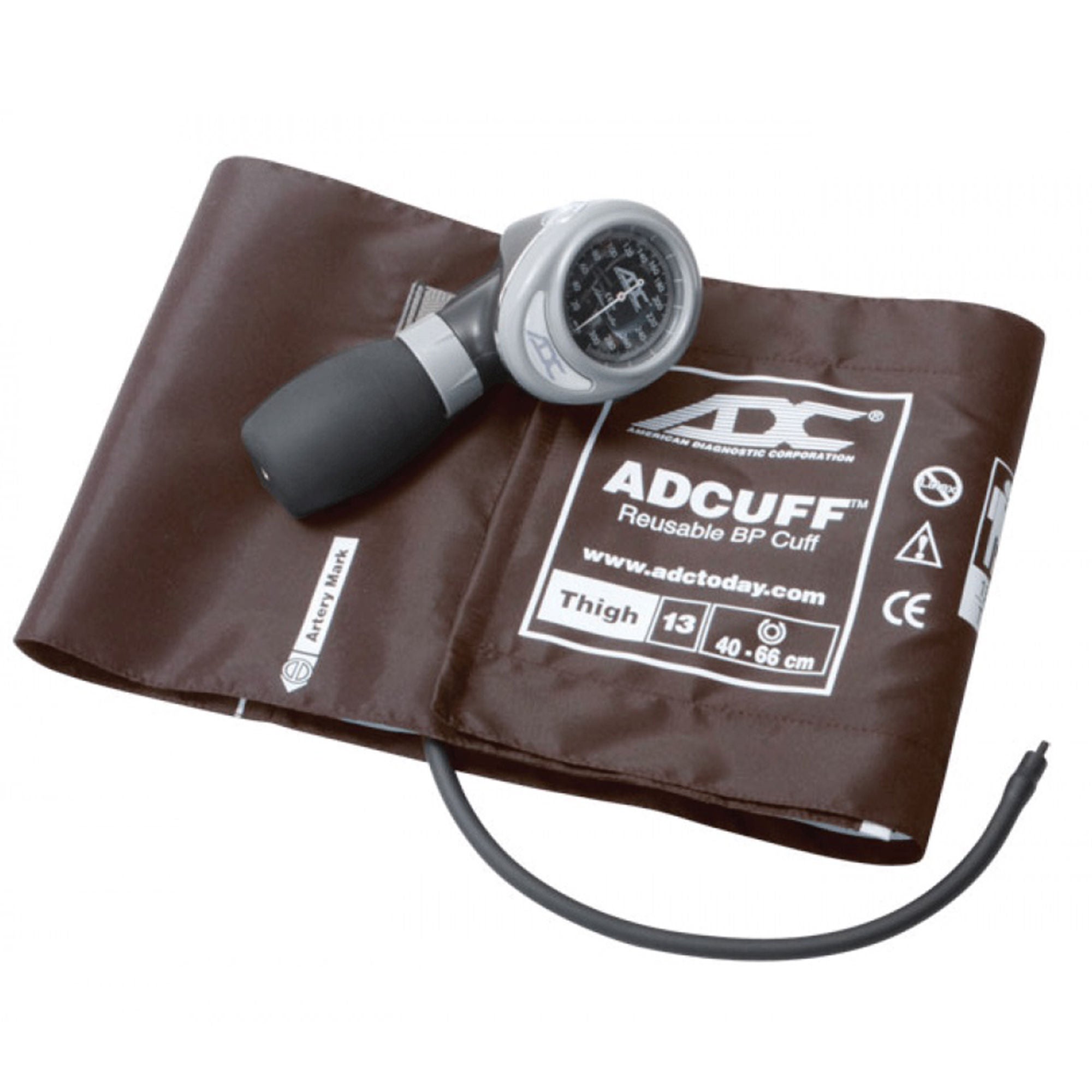American Diagnostic Corp - 703-13TBR Aneroid Sphygmomanometer Unit Diagnostix™703 Series Thigh Cuff Thigh Nylon Cuff 40 - 66 cm Palm Aneroid