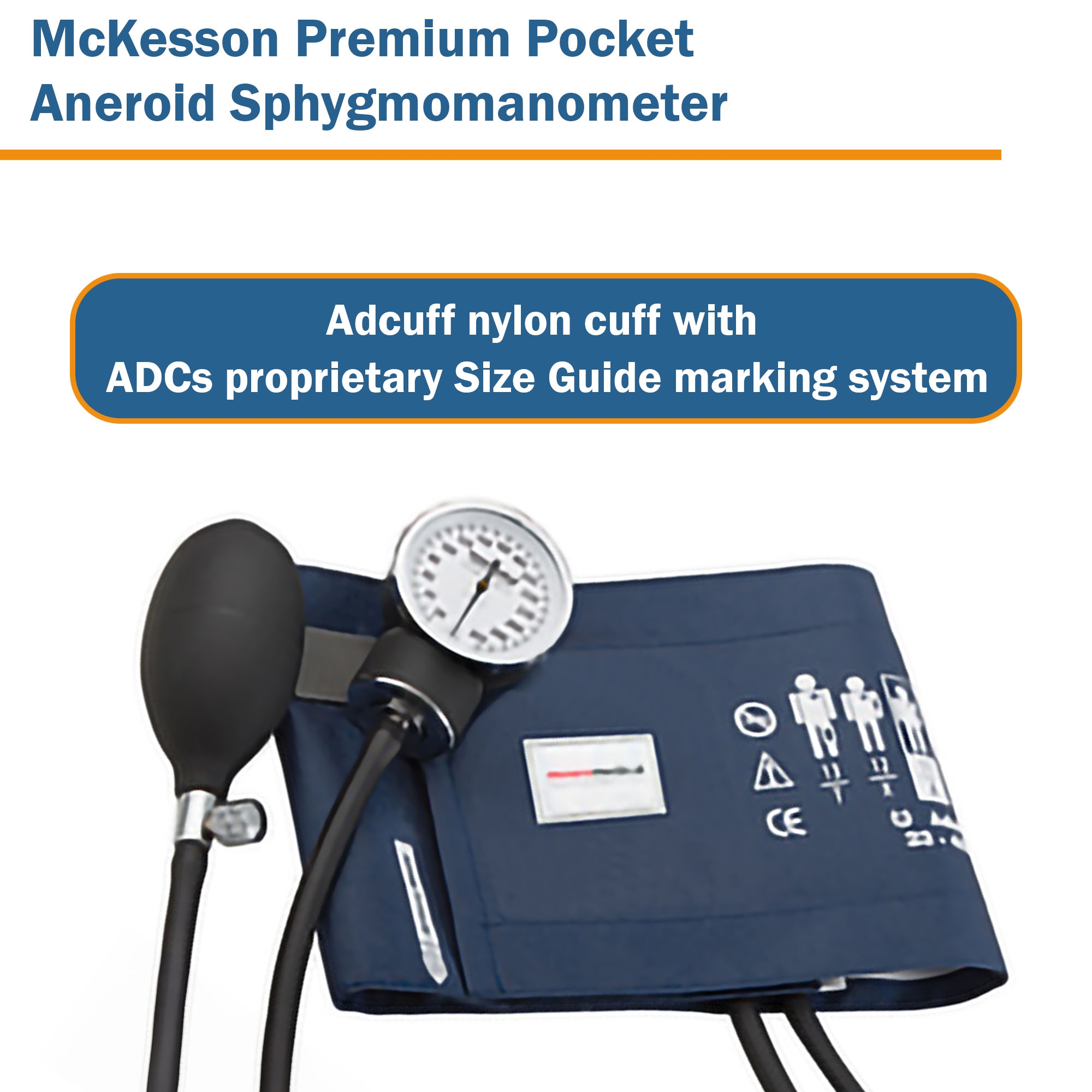 McKesson Brand 768-11ANMM - McKesson Premium Pocket Aneroid Sphygmomanometer, Dark Blue - 1/Each, 12/Case