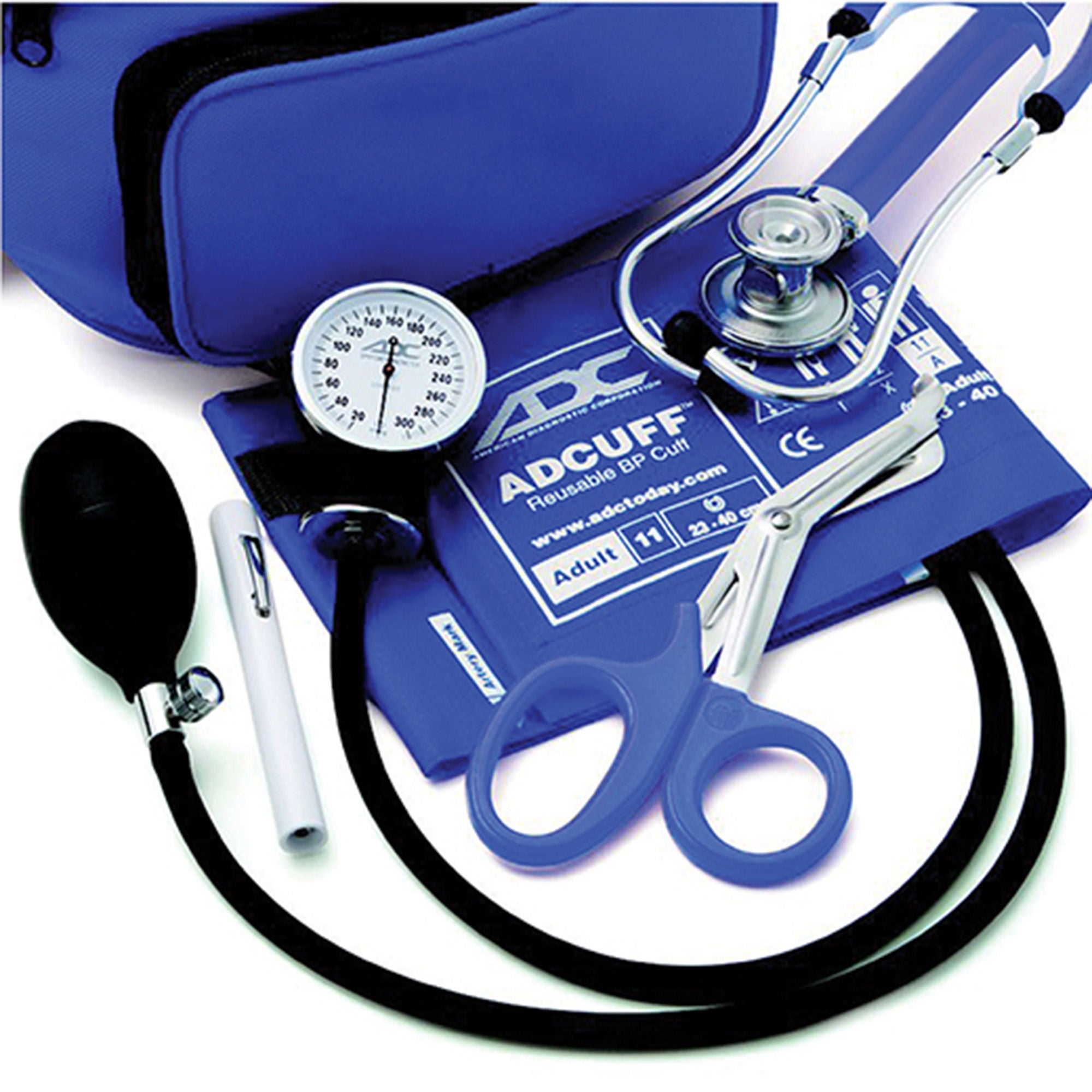 American Diagnostic Corp - 769-641-11ARB Reusable Aneroid / Stethoscope Fanny Pack Kit Pro's Combo IV™ 23 to 33 cm Adult Cuff Dual Head Sprague Stethoscope Pocket Aneroid
