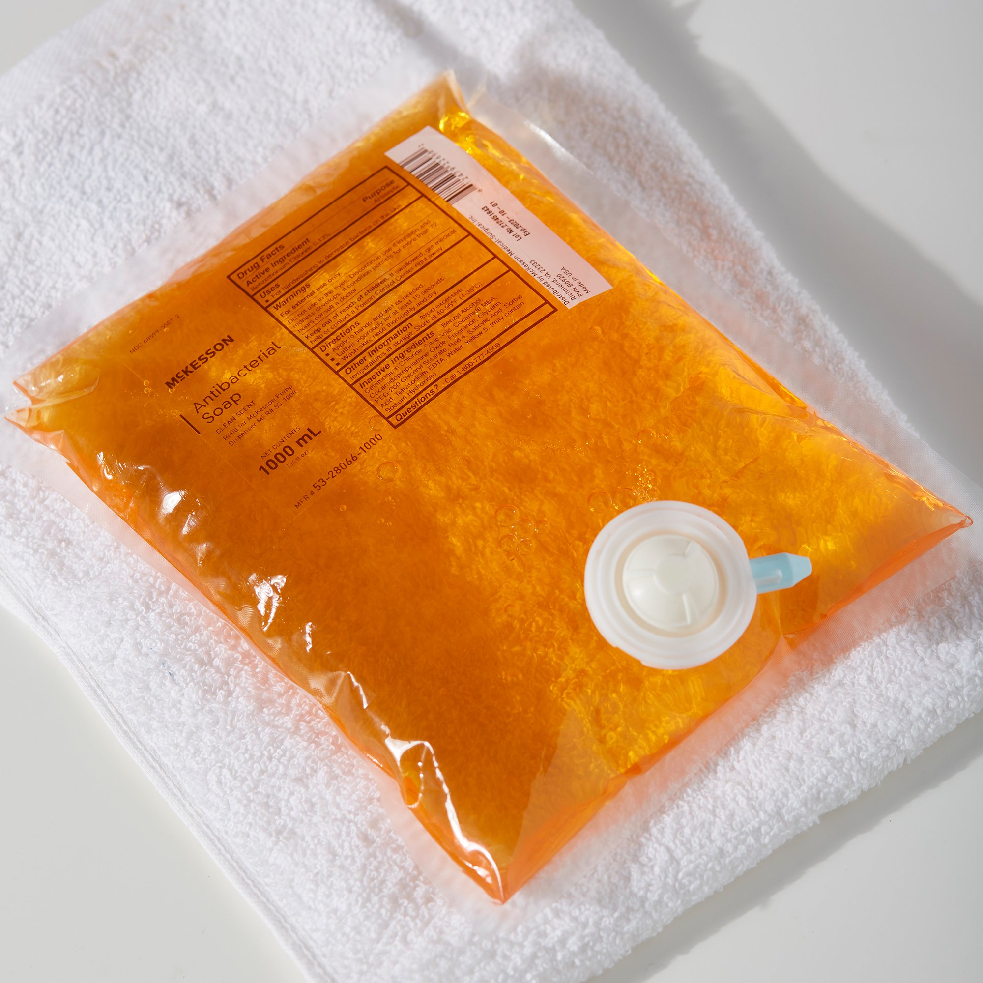 McKesson Brand 53-28066-1000 - McKesson Clean Scent Antibacterial Soap, 1000 mL Refill Bag - 1/Each, 10/Case