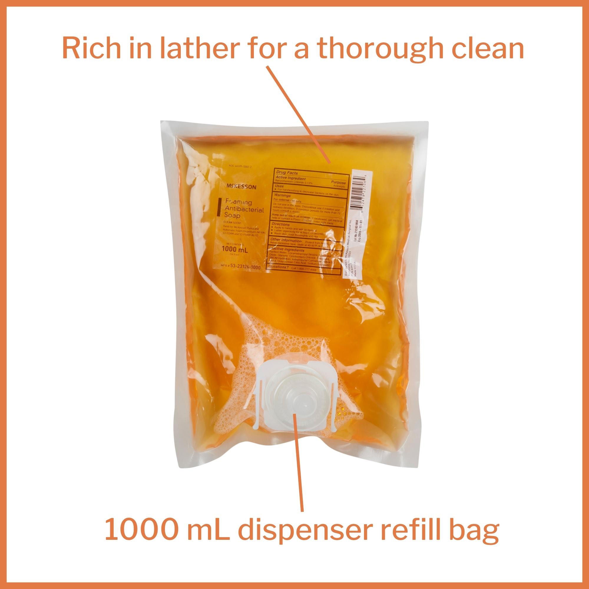 McKesson Brand - 53-23126-1000 McKesson Clean Scent Foaming Antibacterial Soap