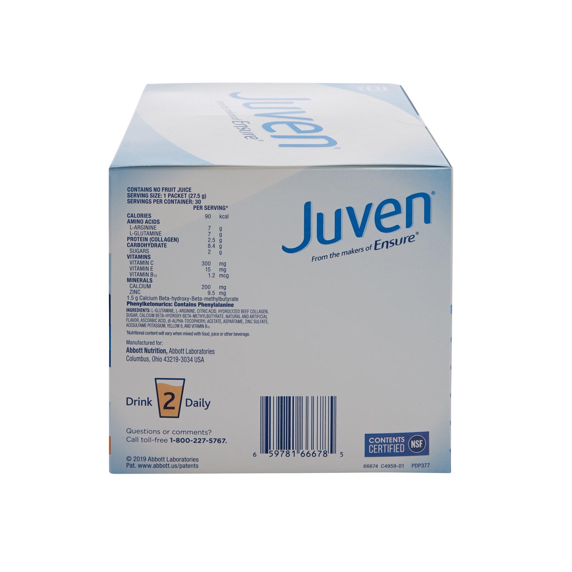Abbott Nutrition 66674 - Juven® Orange Arginine/Glutamine Therapeutic Nutrition Powder - 1/Each, 30/Carton, 180/Case