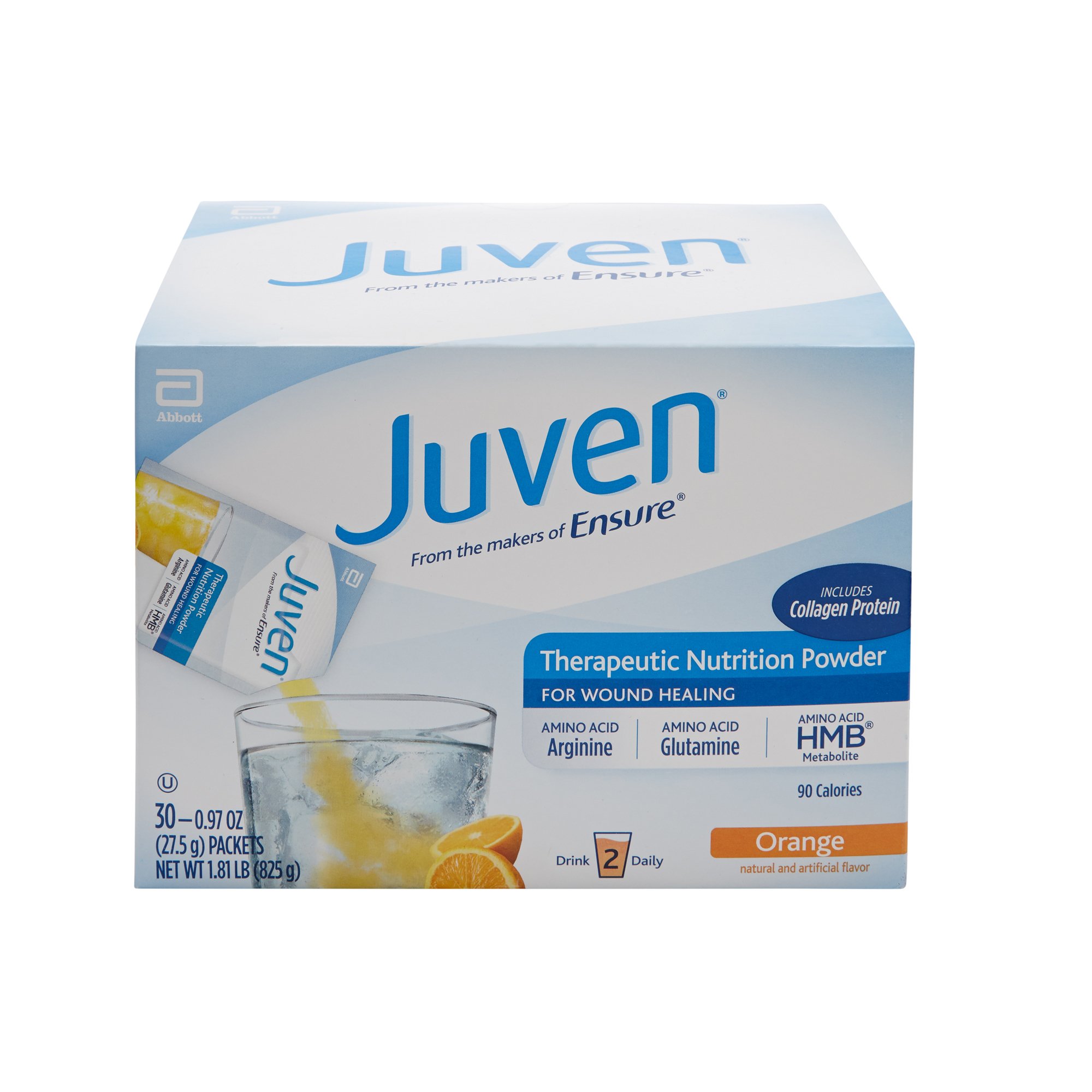 Abbott Nutrition 66674 - Juven® Orange Arginine/Glutamine Therapeutic Nutrition Powder - 1/Each, 30/Carton, 180/Case