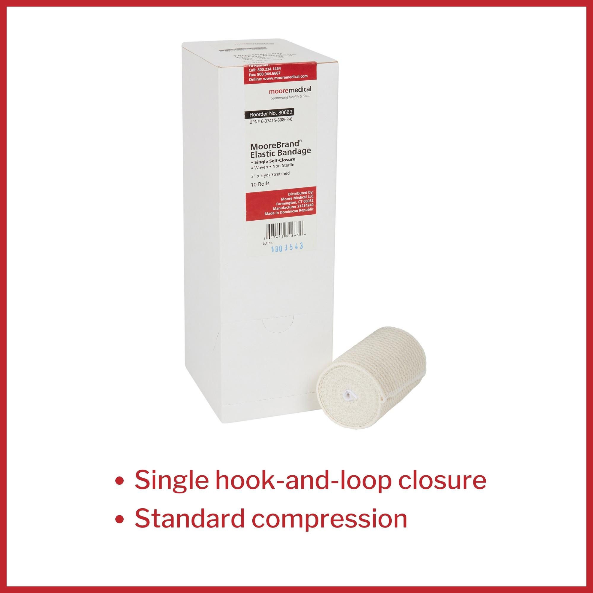 McKesson Brand - 80863 McKesson Single hook-and-loop closure Elastic Bandage