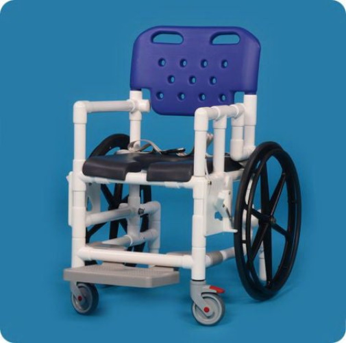 IPU - SAC22 MB B Commode / Shower Chair ipu® Fixed Arms PVC Frame With Backrest 29 Inch Seat Width 300 lbs. Weight Capacity