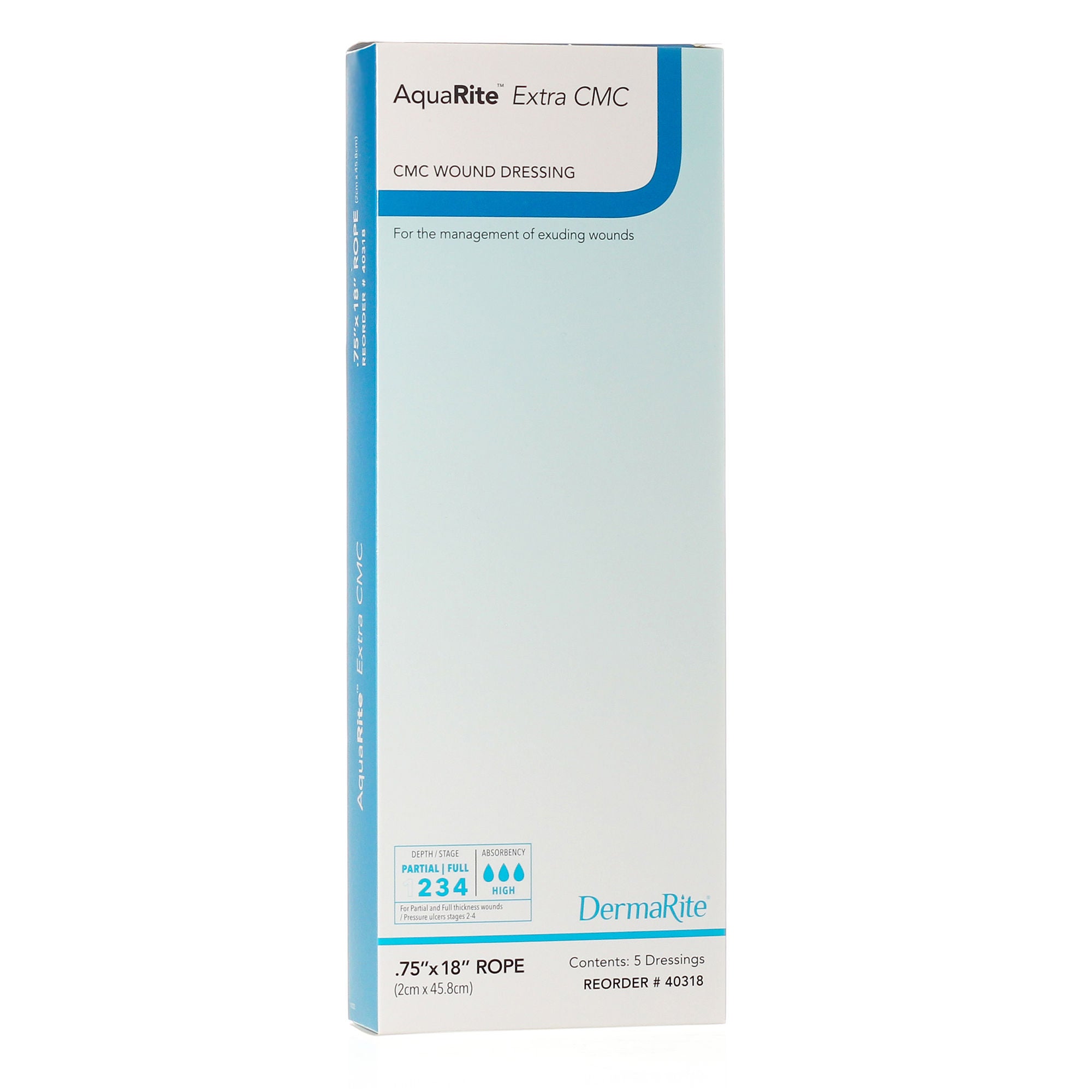 Sion Brands LLC - 40318 Gelling Fiber Wound Dressing AquaRite™ Extra CMC 3/4 X 18 Inch Rope Sterile