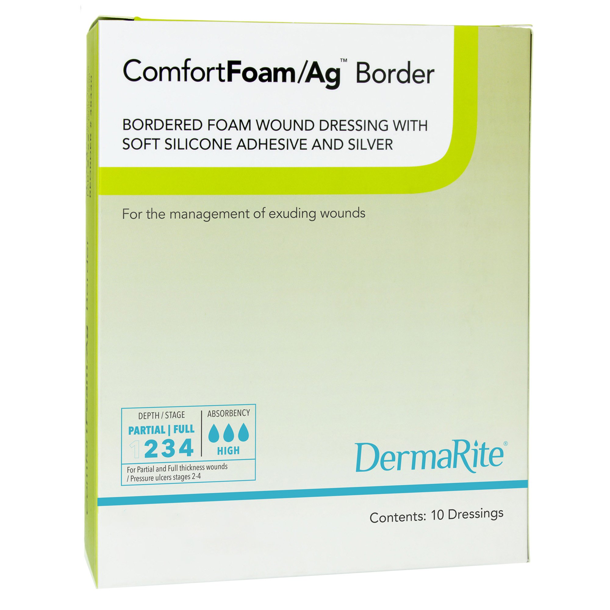 Sion Brands LLC - 48660 ComfortFoam/Ag™ Border Silver Foam Dressing