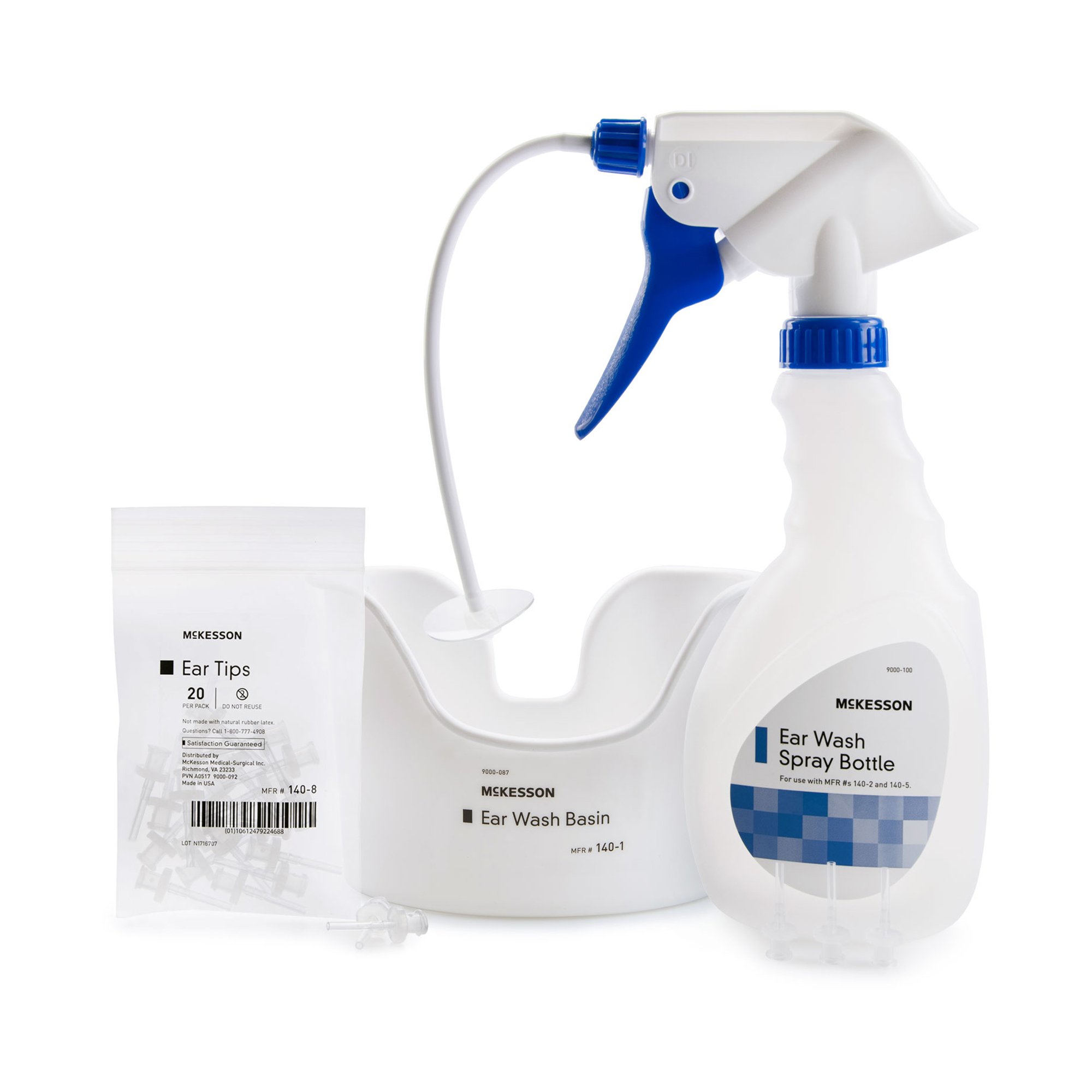 McKesson Brand - 140-3 McKesson Ear Wash System Kit Spray Bottle with Flexible Tube and 23 Ear Tips