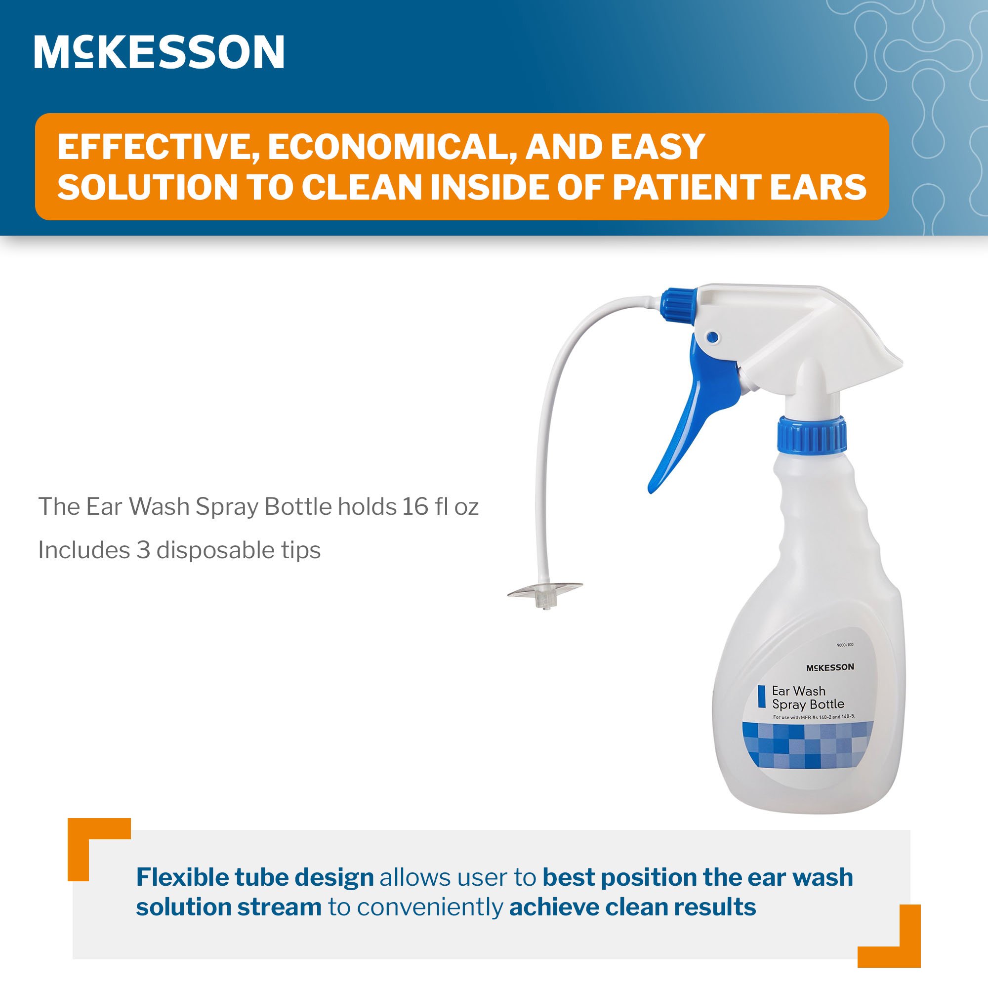 McKesson Brand - 140-2 McKesson Ear Wash System with Flexible Tubes and Three Tips
