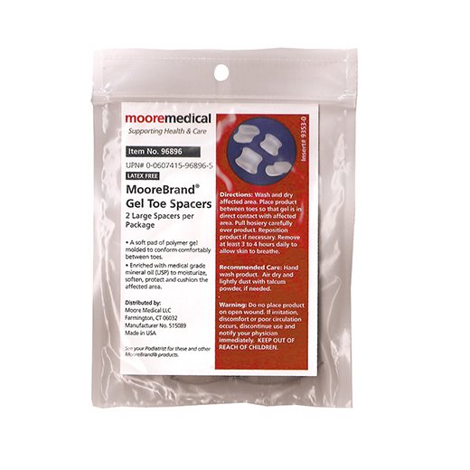 McKesson Brand 96896 - McKesson Gel Toe Spacers, Large - 2/Pack