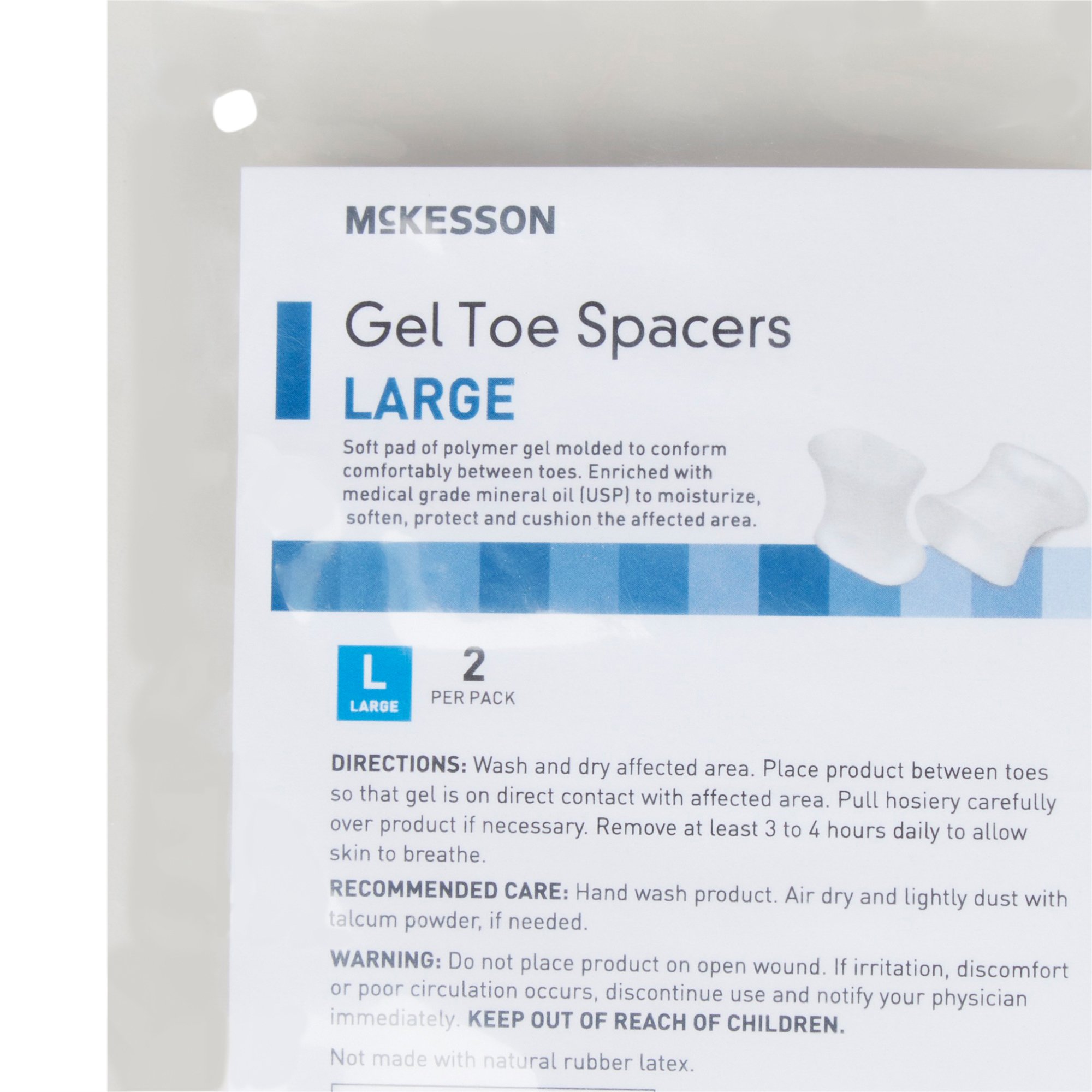 McKesson Brand 96896 - McKesson Gel Toe Spacers, Large - 2/Pack