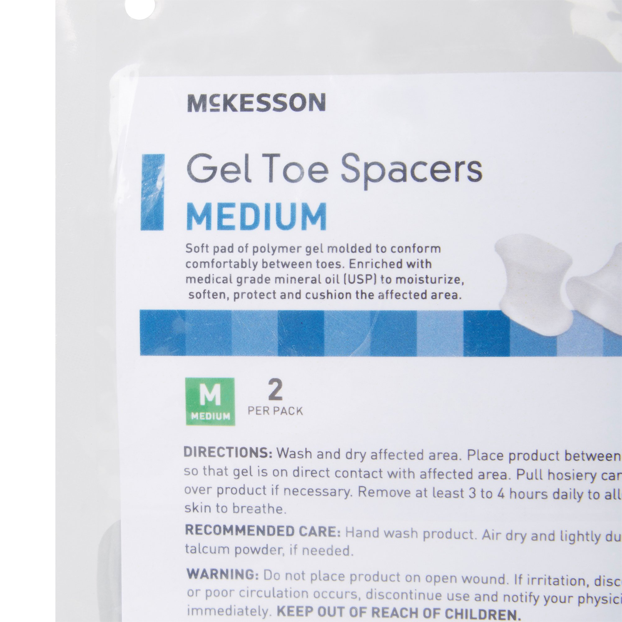 McKesson Brand 96895 - McKesson Gel Toe Spacers, Medium - 2/Pack