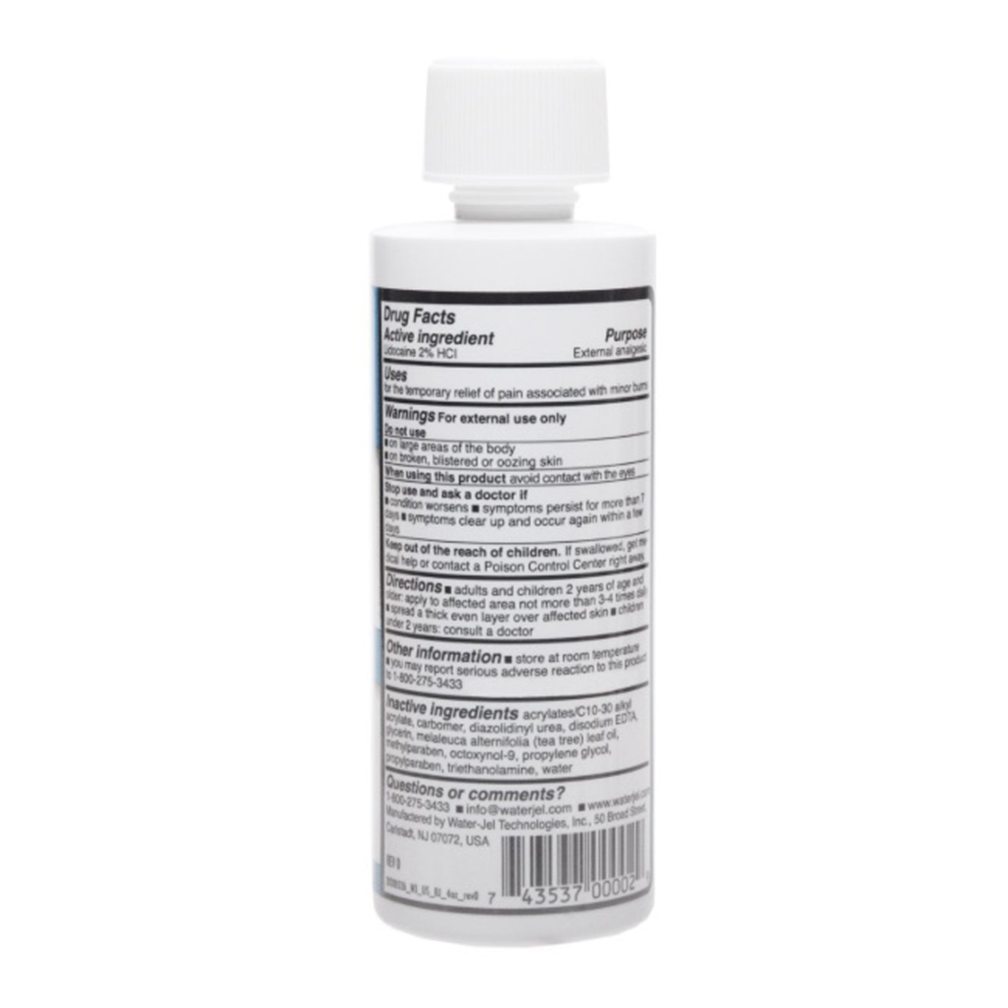 Safeguard US Operating LLC BJ4-24.50.000 - Water Jel® Burn Jel® Lidocaine Burn Relief Topical Gel - 1/Each, 24/Case