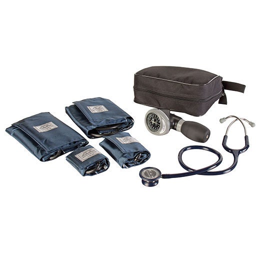 North American Rescue - 20-0057 Reusable Aneroid / Stethoscope Set ADC Multiple Cuff Sizes Dual Head General Exam Stethoscope Palm Aneroid