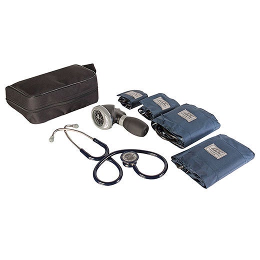North American Rescue - 20-0057 Reusable Aneroid / Stethoscope Set ADC Multiple Cuff Sizes Dual Head General Exam Stethoscope Palm Aneroid