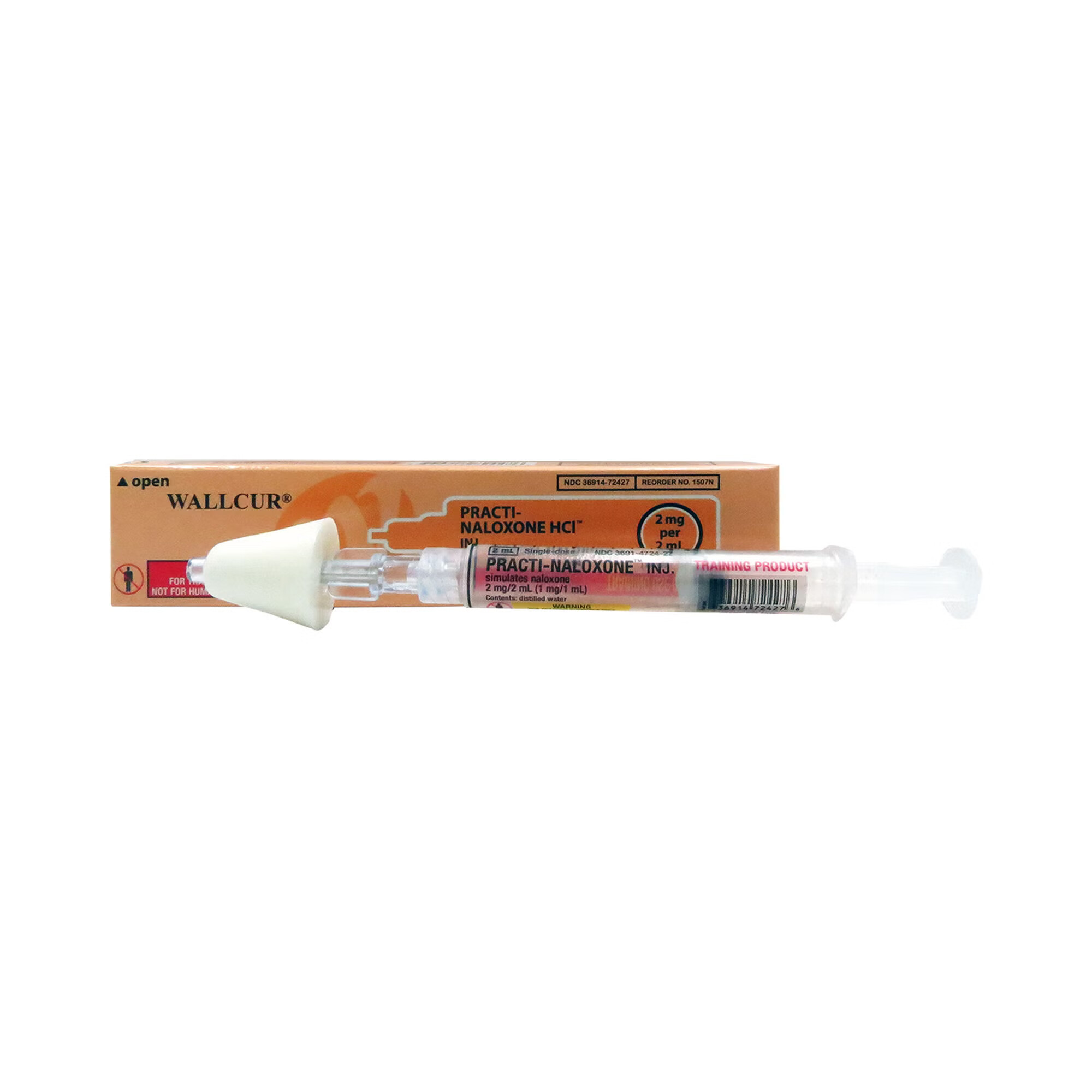 Wallcur - 1517NA Clinical Training Medication Kit Practi-Intranasal Naloxone™ Training Pack (1mg/mL) Liquid Syringe / Nasal Atomizer 2 mL