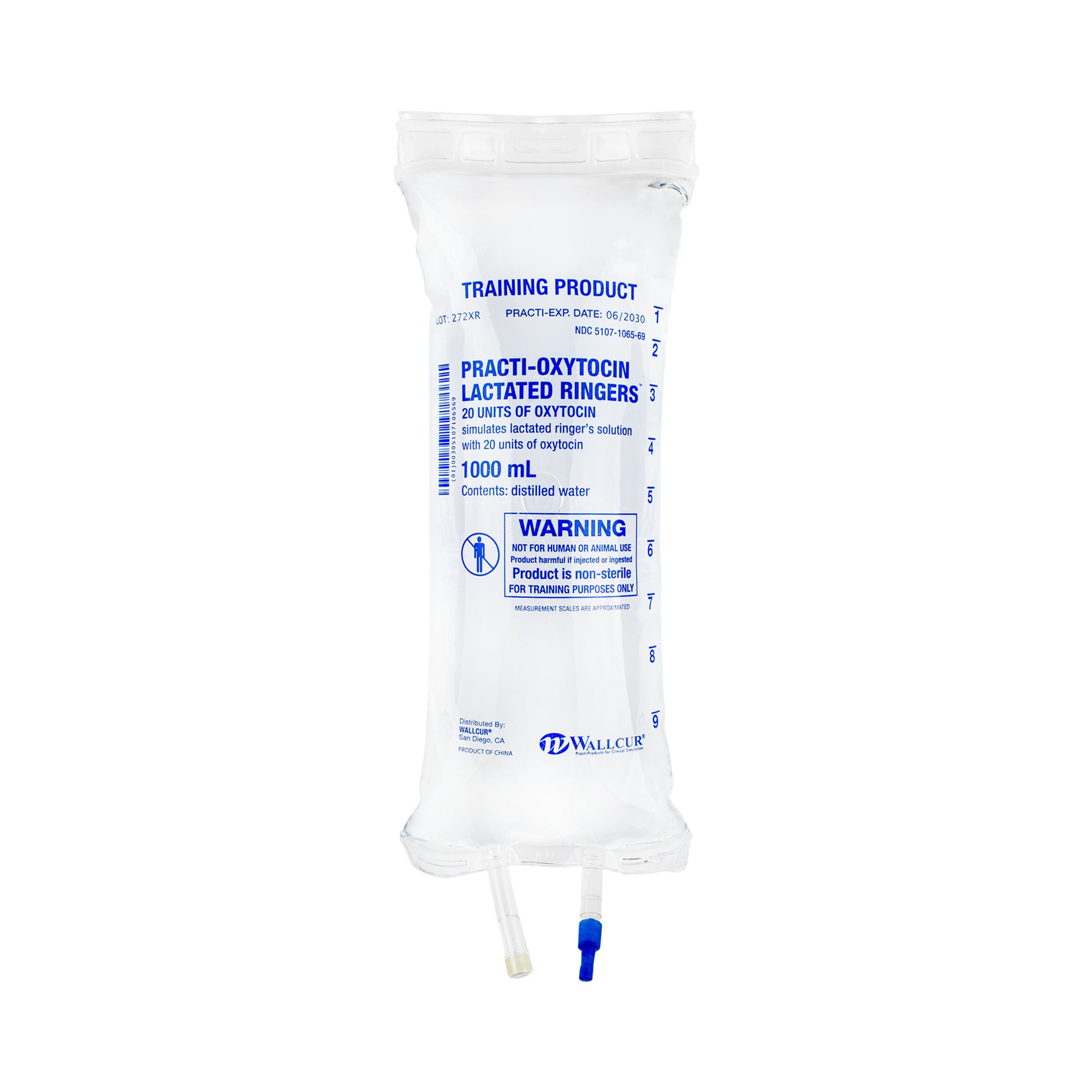 Wallcur - 272XR Clinical Training Medication Practi-Oxytocin Lactated Ringer's™ Liquid I.V. Bag 1000 mL