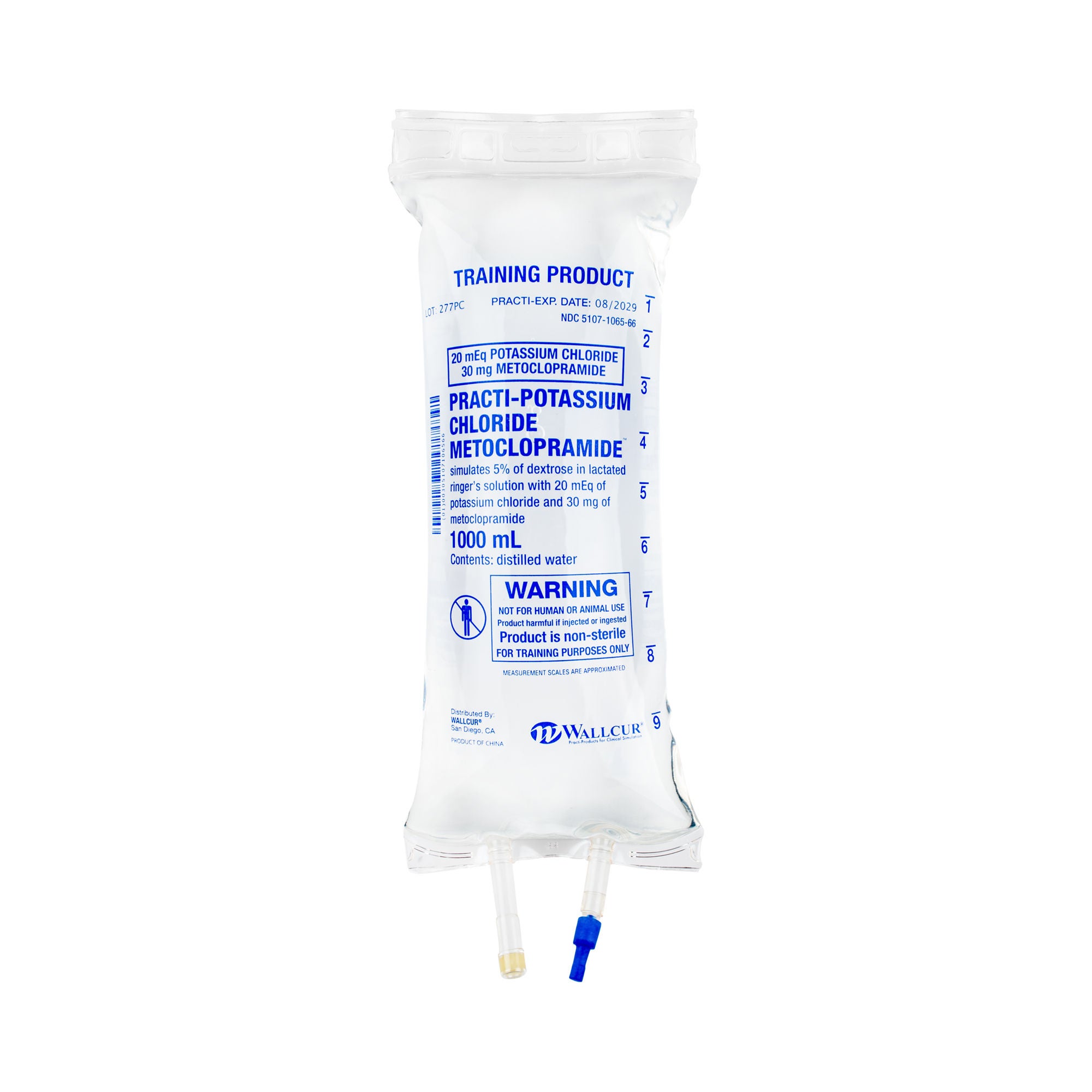 Wallcur - 277PC Clinical Training Medication Practi-IVBag Potassium Chloride & Metoclopramide Liquid I.V. Bag 1000 mL