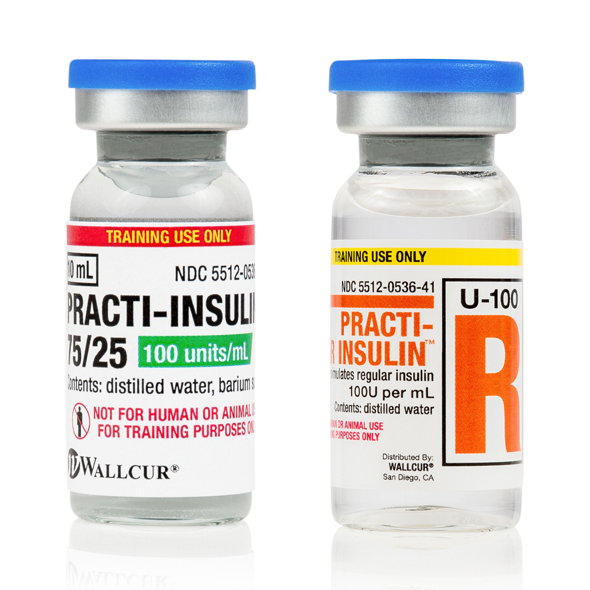 Wallcur - 47525 Clinical Training Medication Practi-Insulin 75/25 and Regular Pack™ Liquid Vial 10 mL
