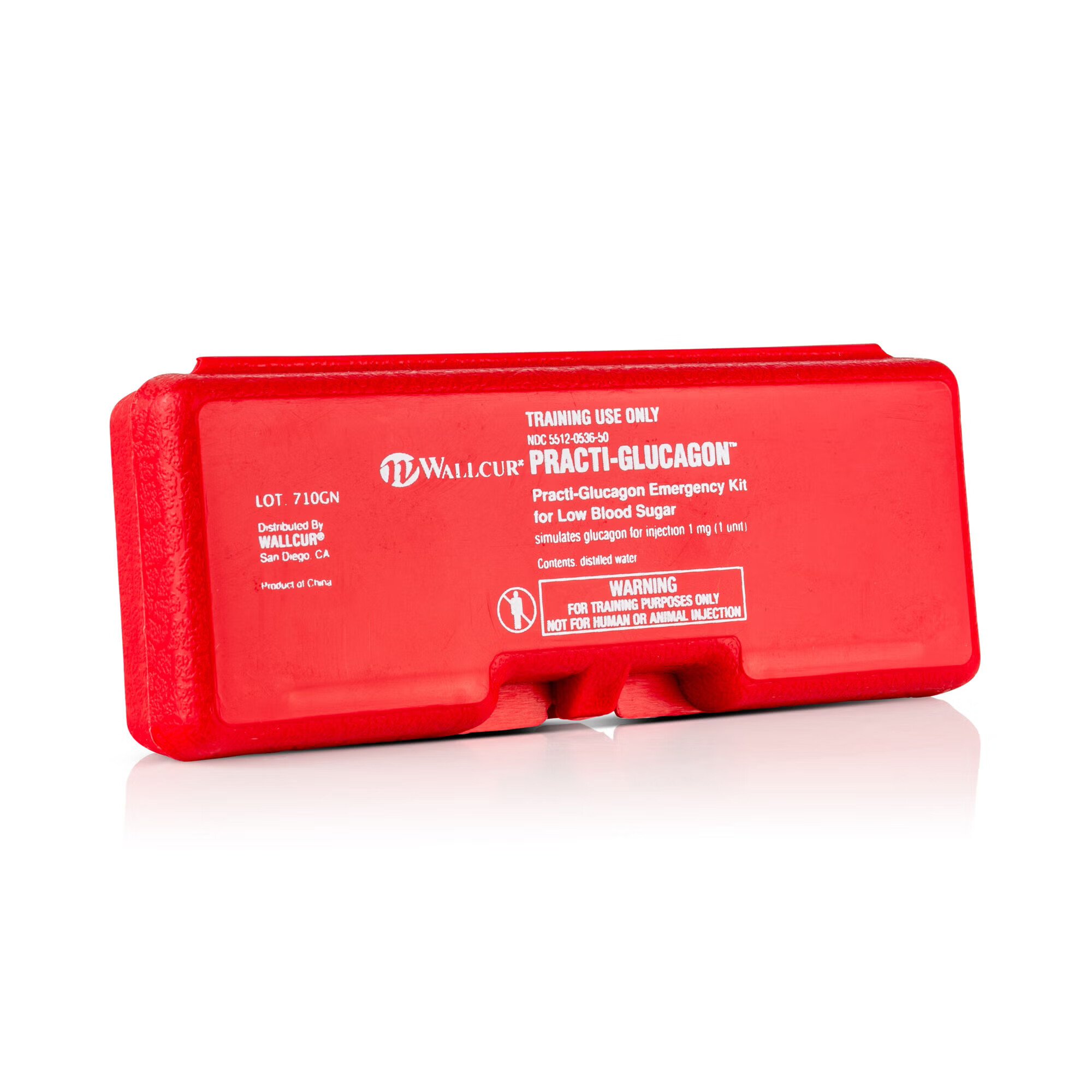 Wallcur - 710GN Clinical Training Medication Kit Practi-Glucagon Kit™ White, Reconstituted Powder / Liquid Vial / Syringe 1 mg / 1 mL