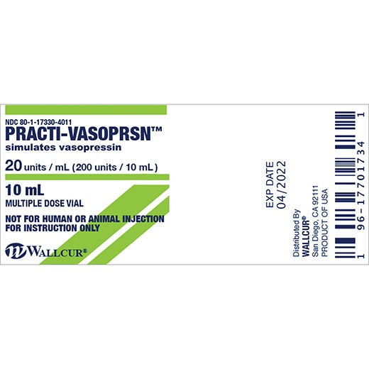 Wallcur - 9910VAS Training Medication Peel-N-Stick Labels Practi-Vasoprsn™ 10 mL For Wallcur's Practi-10 mL Vials™