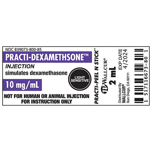 Wallcur - 9925DXM Training Medication Peel-N-Stick Labels Practi-Dexamethasone™ For Wallcur's Practi-2 mL Mini Vials™