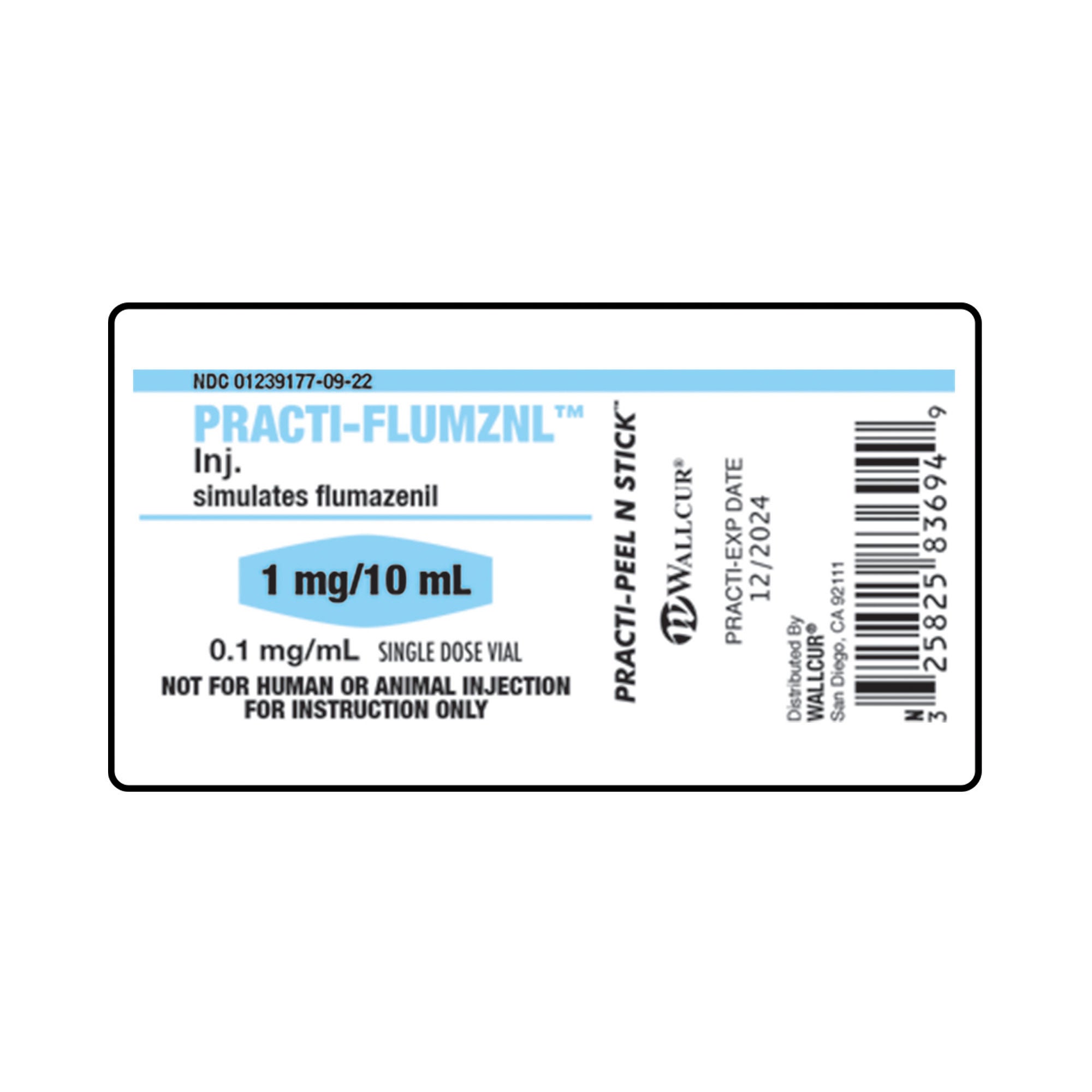 Wallcur - 9928FLZ Training Medication Peel-N-Stick Labels Practi-Flumazenil™ For Wallcur's Practi-10 mL Vials™