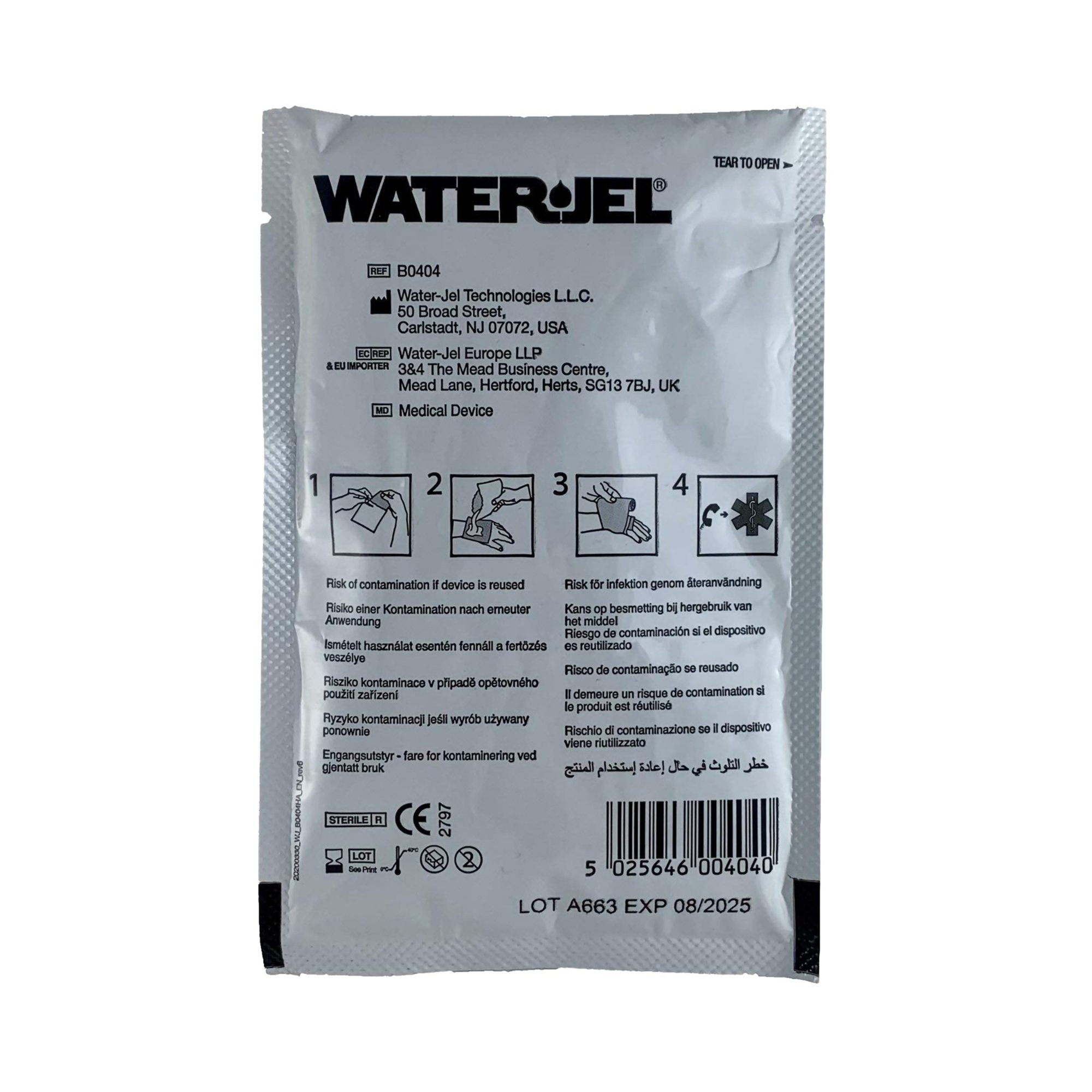 Safeguard US Operating LLC B0404-60.00.000 - Water-Jel® First Responder Burn Dressing, 4 x 4 Inch - 1/Each, 60/Case